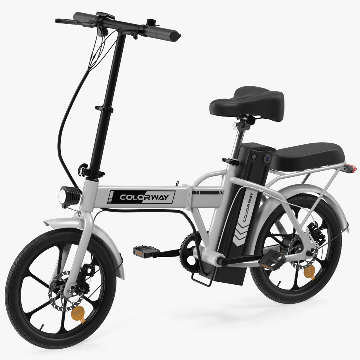 3D Electric Foldable E-Bicycle Colorway White Rigged for Maya model