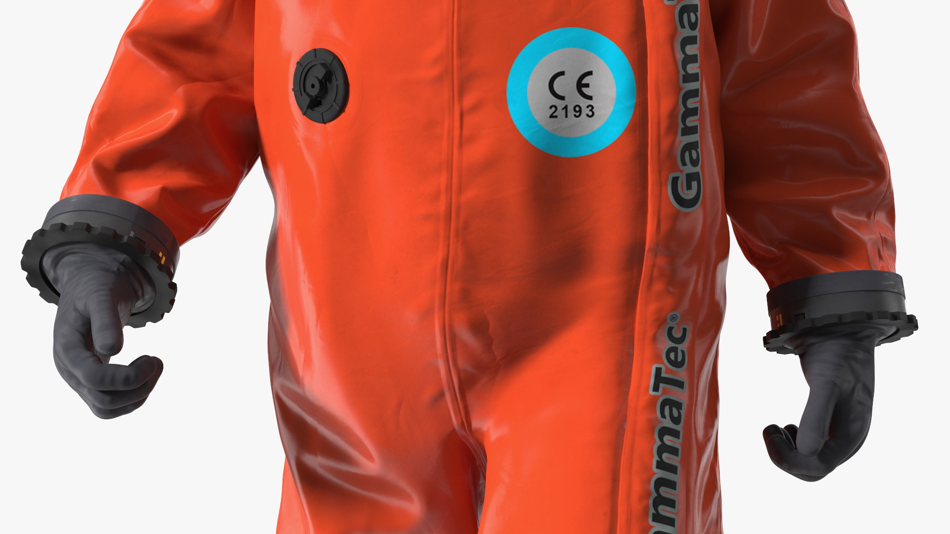 Heavy Duty Chemical Protective Suit Walking Pose Red 3D
