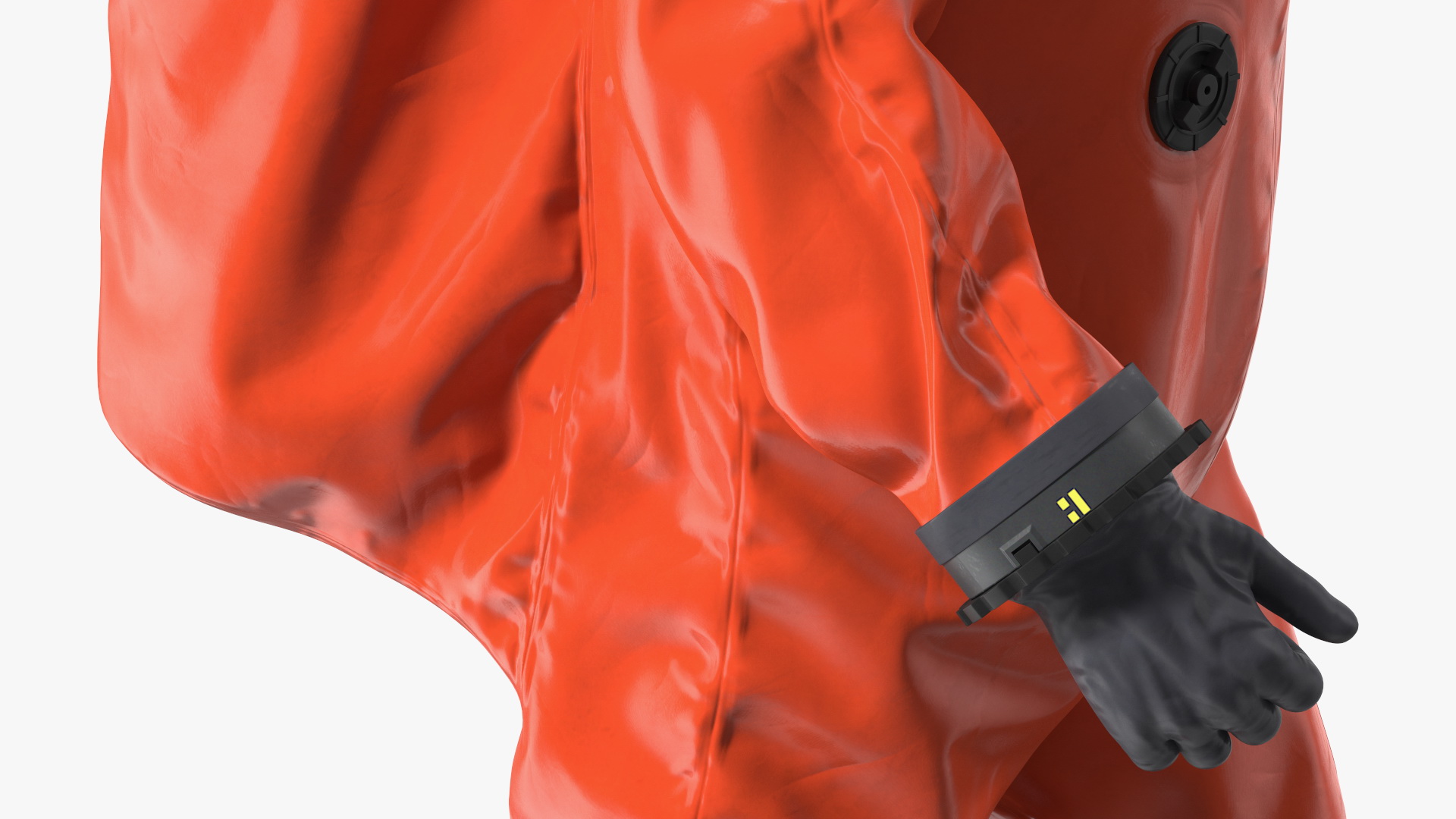 Heavy Duty Chemical Protective Suit Walking Pose Red 3D