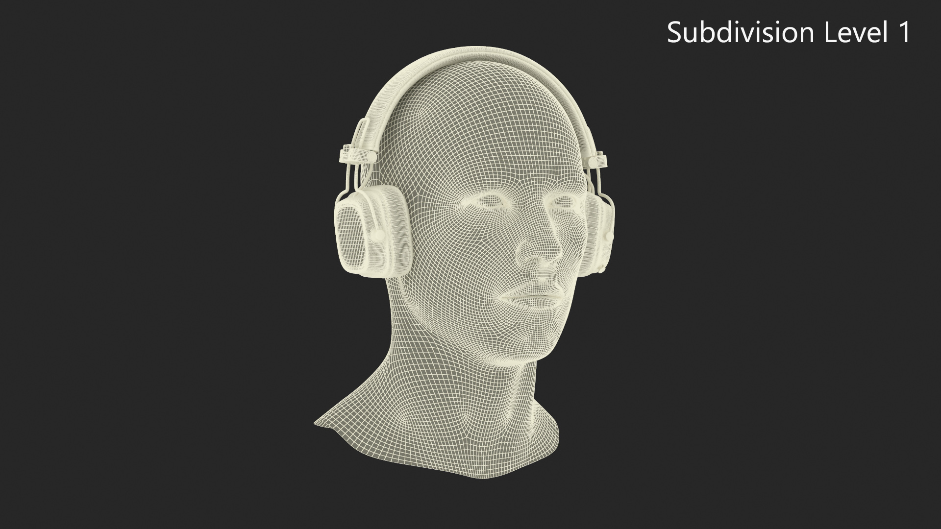 3D Headphones on Mannequin Head model