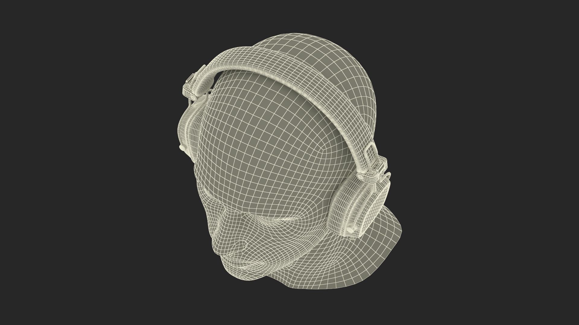 3D Headphones on Mannequin Head model