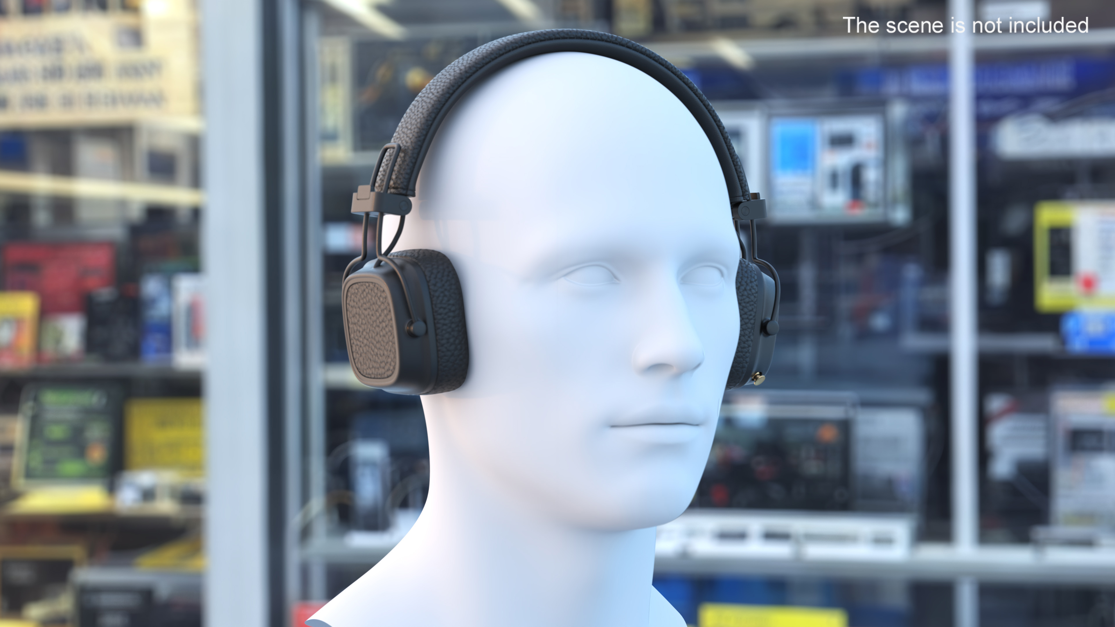 3D Headphones on Mannequin Head model