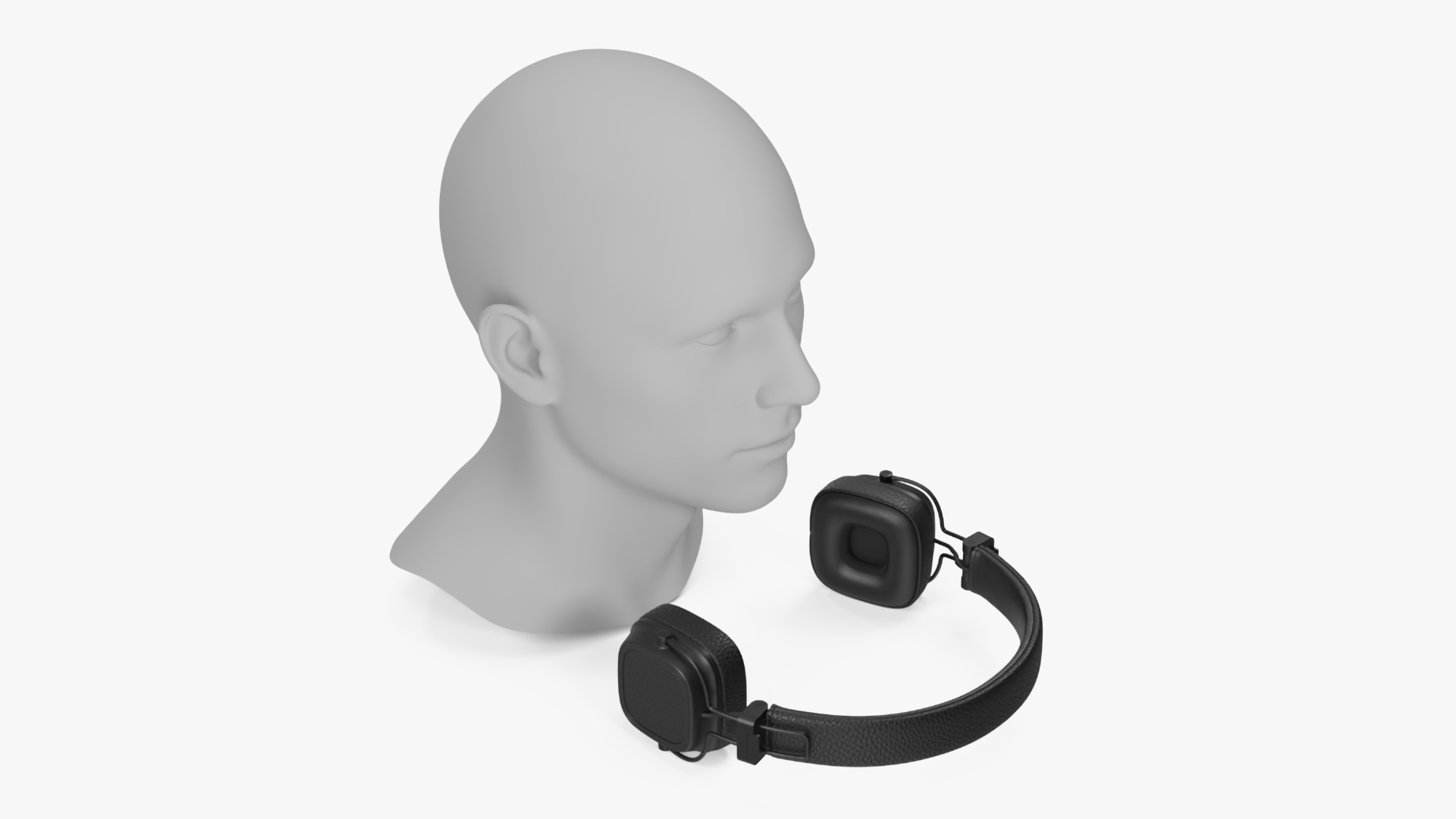 3D Headphones on Mannequin Head model