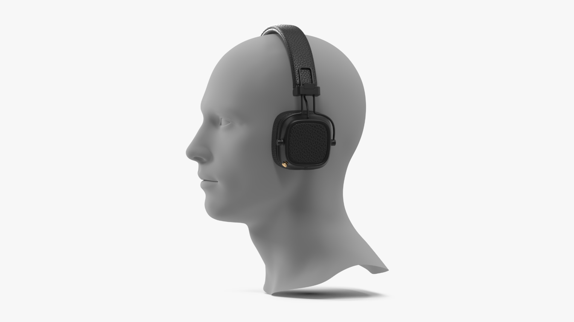 3D Headphones on Mannequin Head model