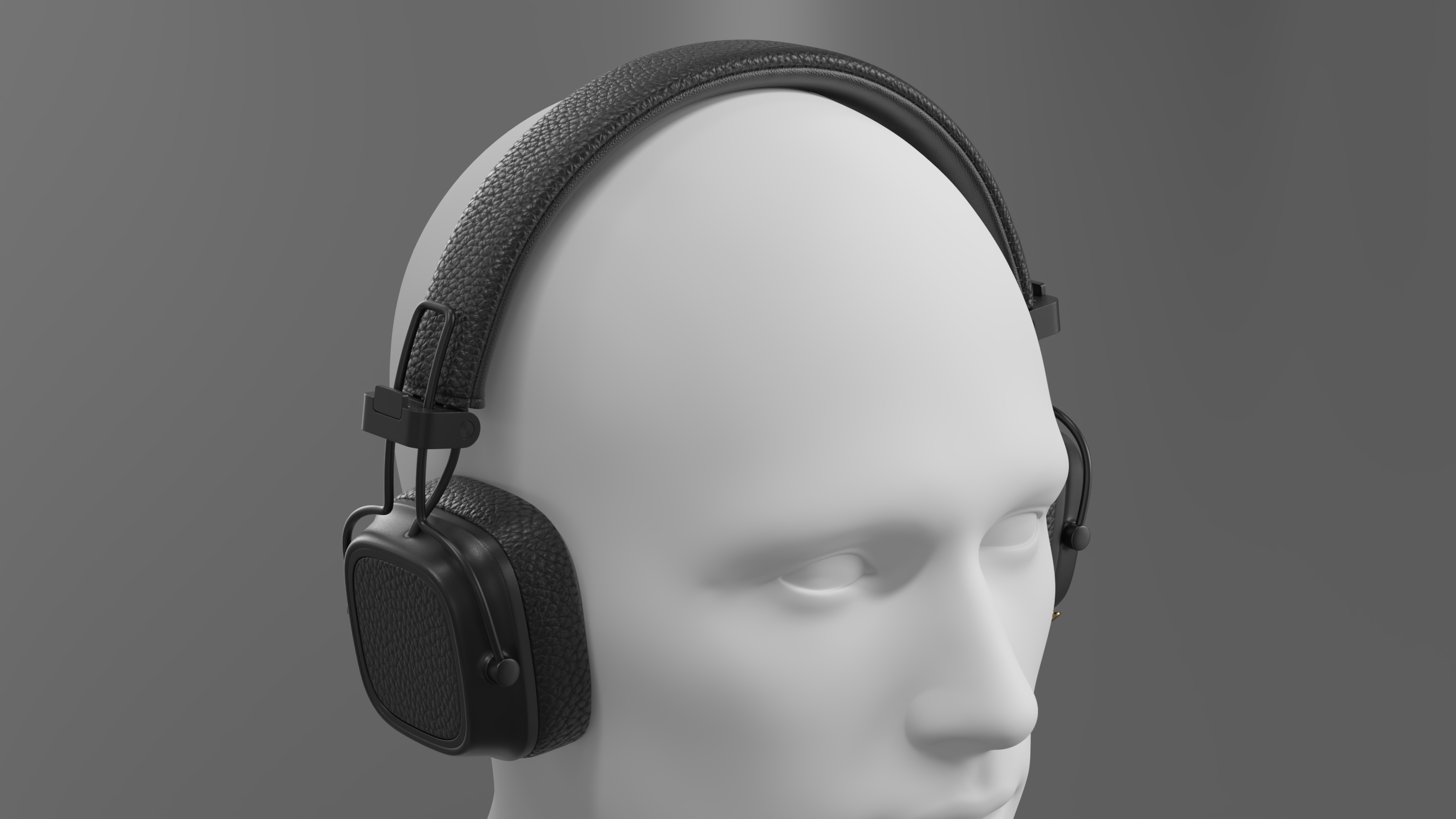 3D Headphones on Mannequin Head model