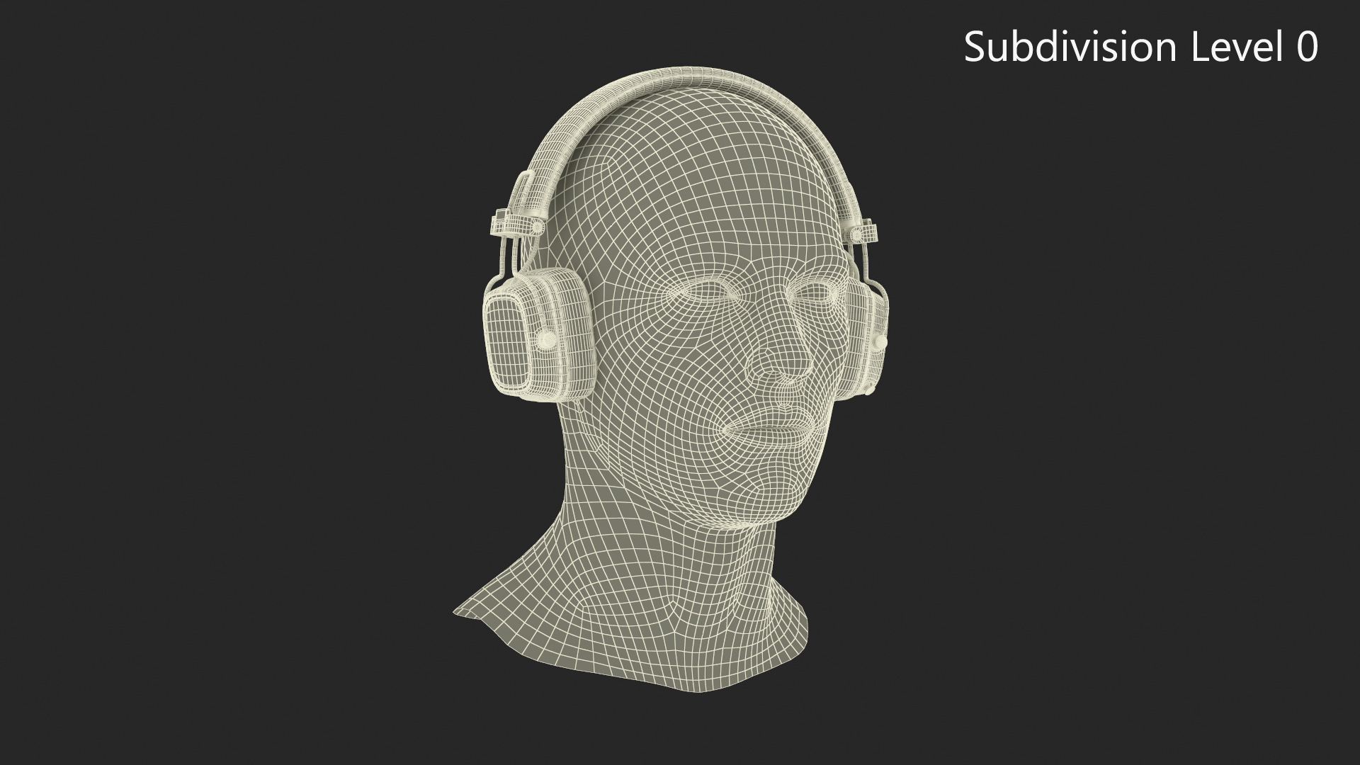 3D Headphones on Mannequin Head model