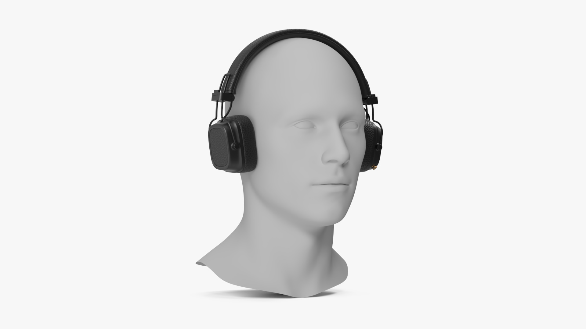 3D Headphones on Mannequin Head model