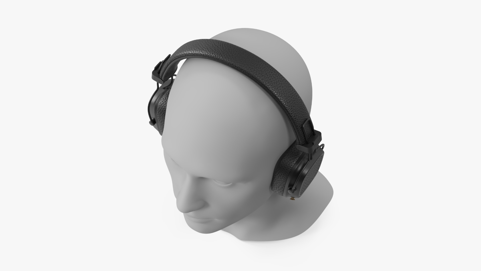 3D Headphones on Mannequin Head model