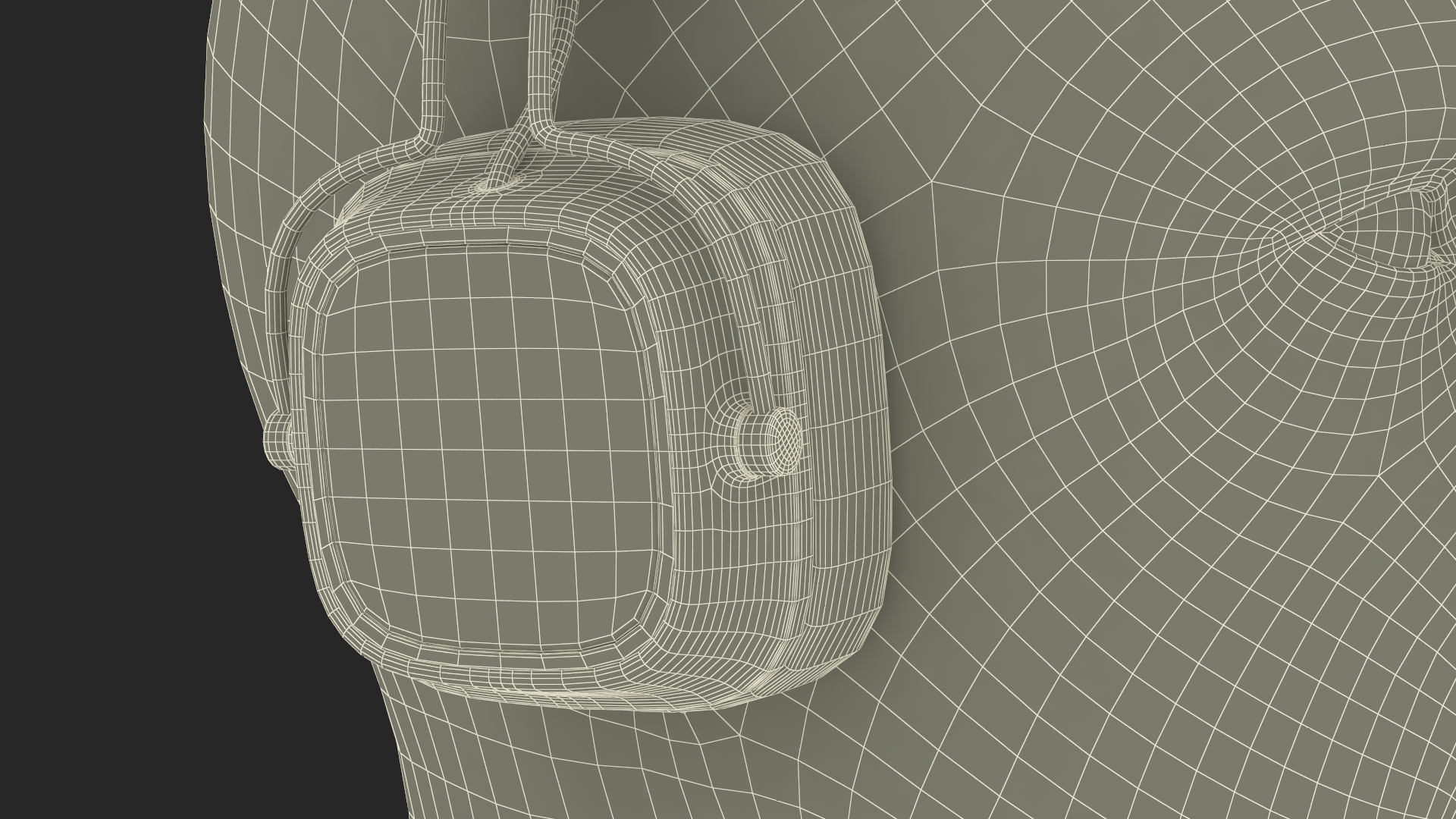 3D Headphones on Mannequin Head model