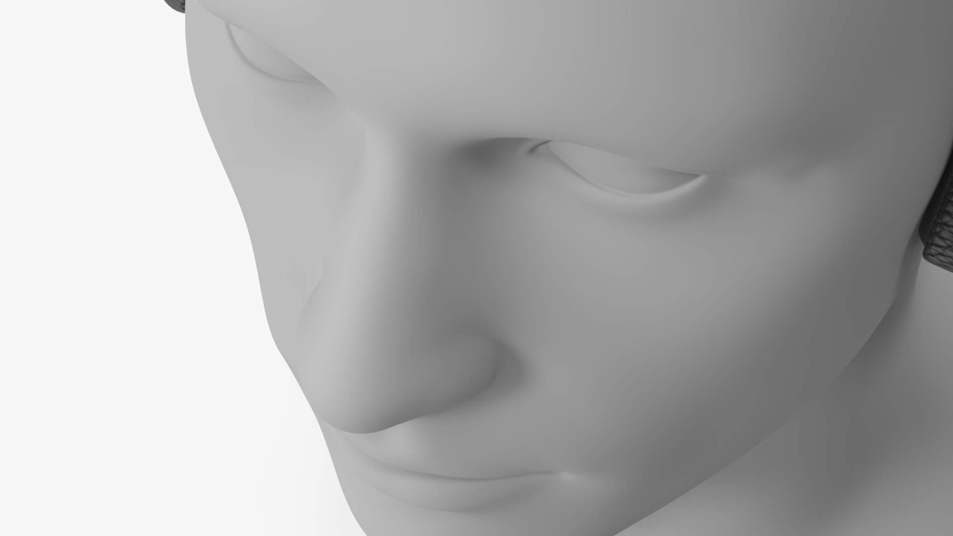 3D Headphones on Mannequin Head model