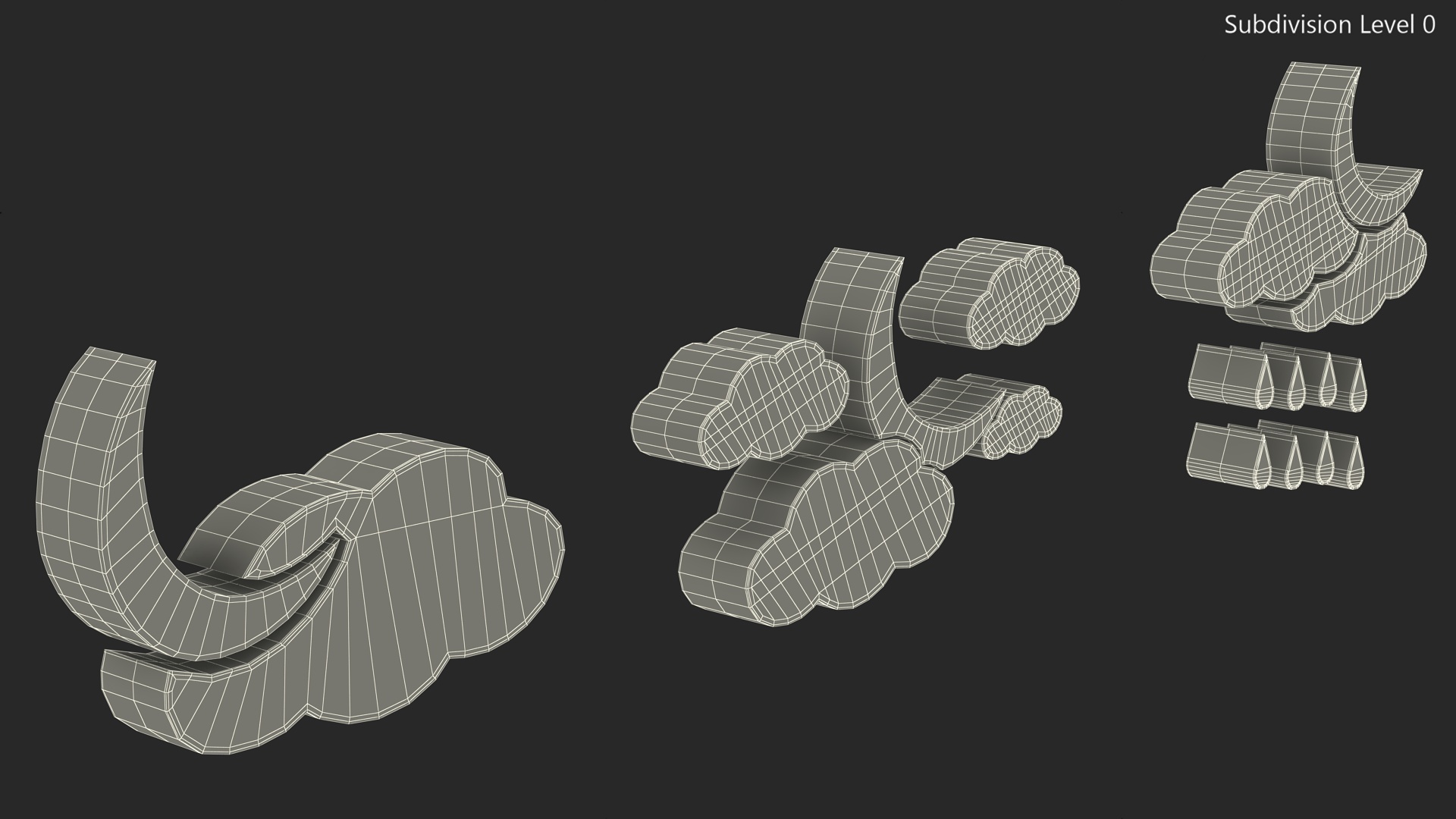 3D Meteorology Symbols with Moon Set model