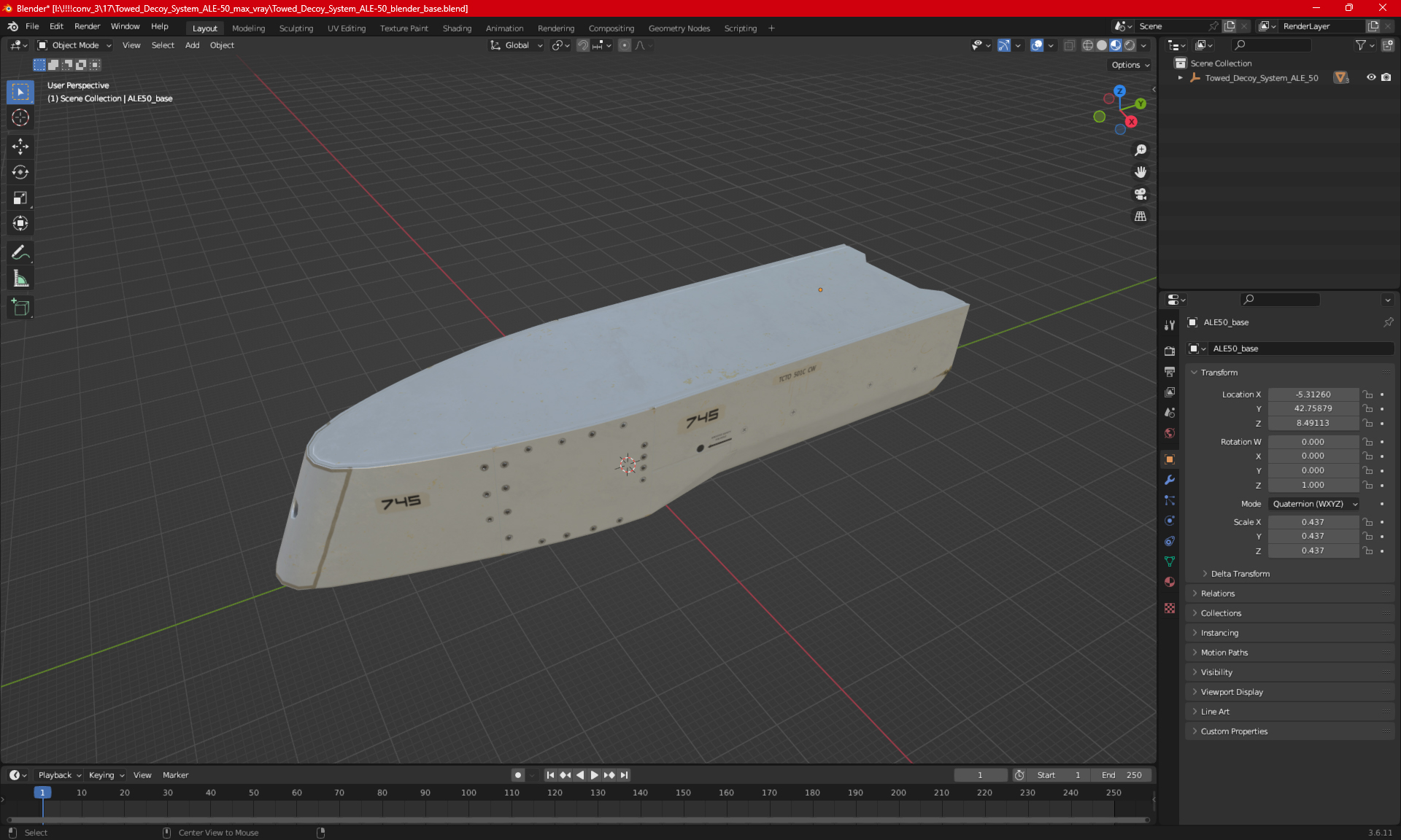 3D model Towed Decoy System ALE-50