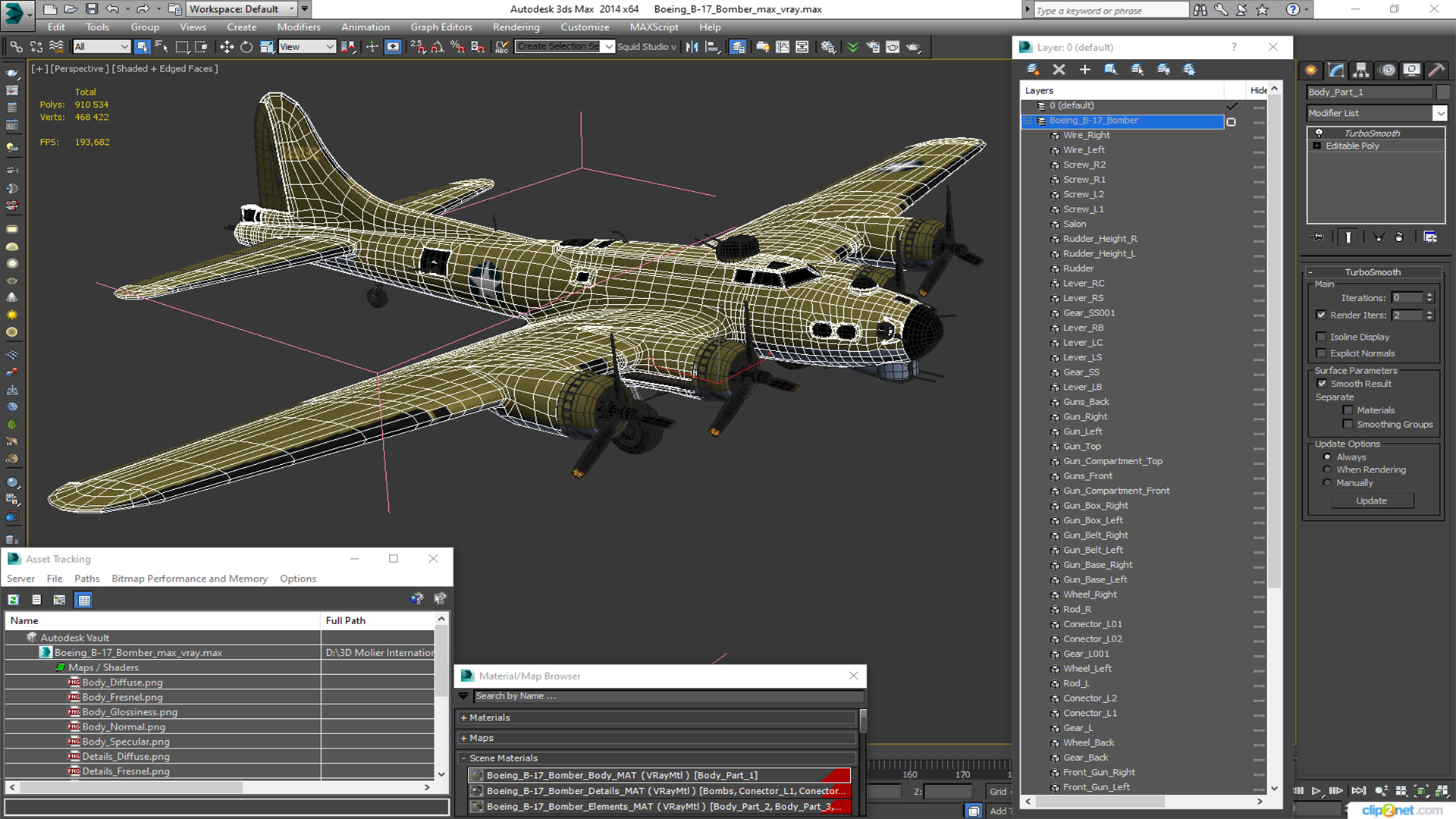 3D Boeing B-17 Bomber model