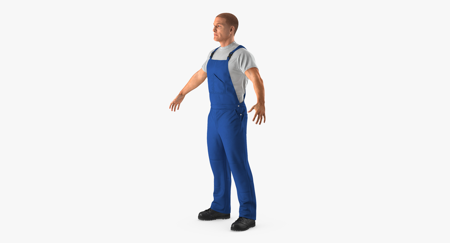 3D Worker Wearing Boiler Suit