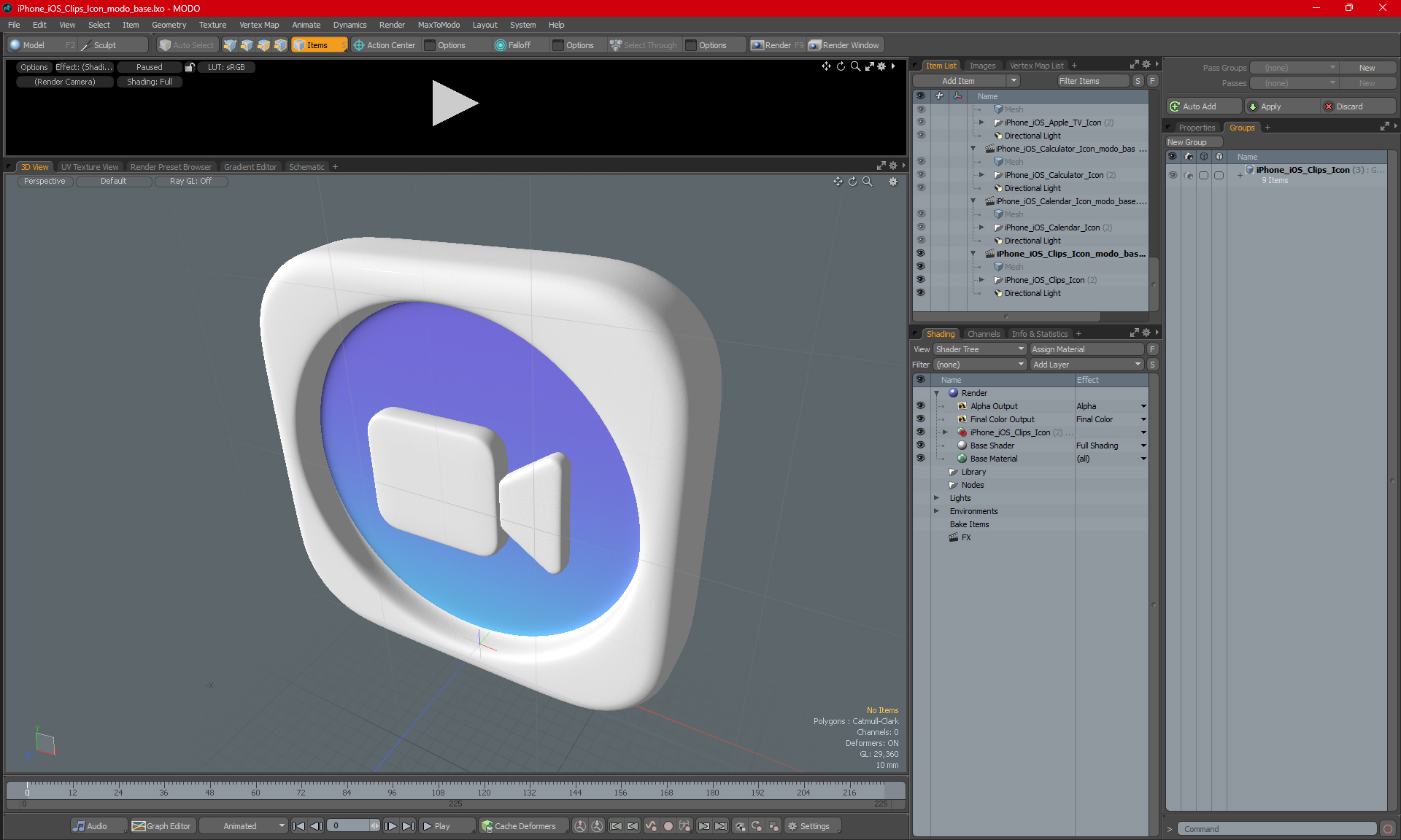 3D iPhone iOS Clips Icon