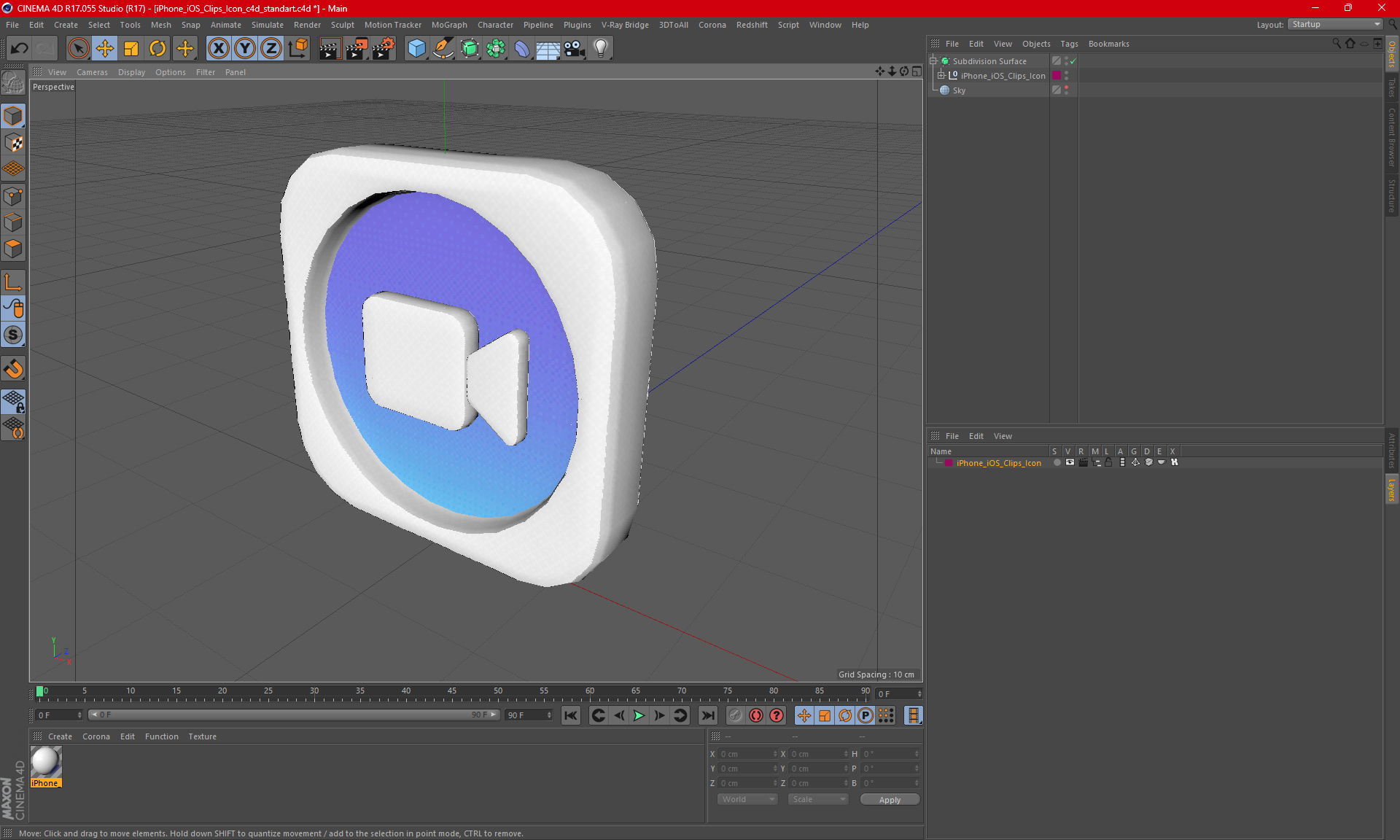 3D iPhone iOS Clips Icon
