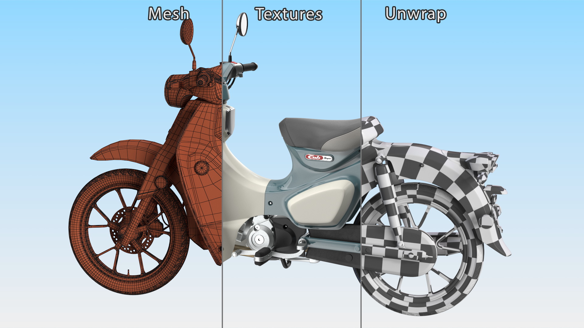 Scooter Honda Super Cub 2024 Green 3D model