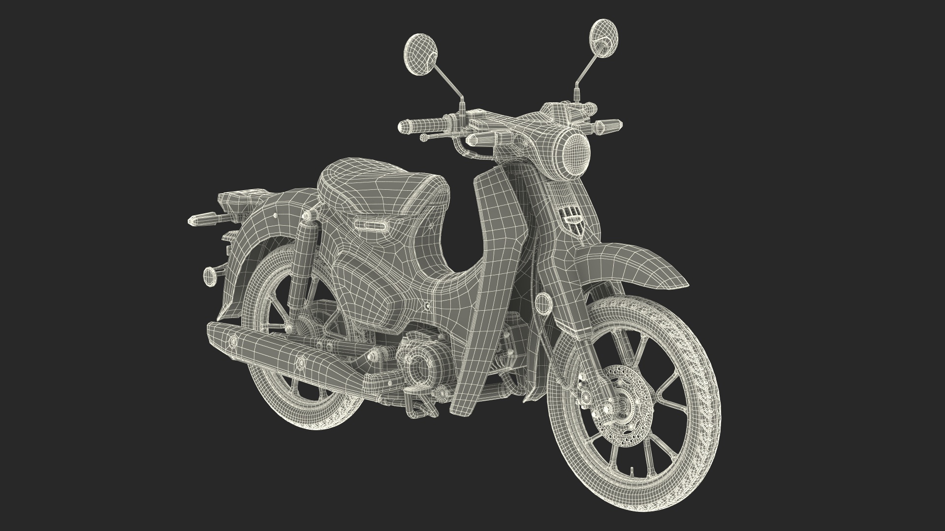 Scooter Honda Super Cub 2024 Green 3D model