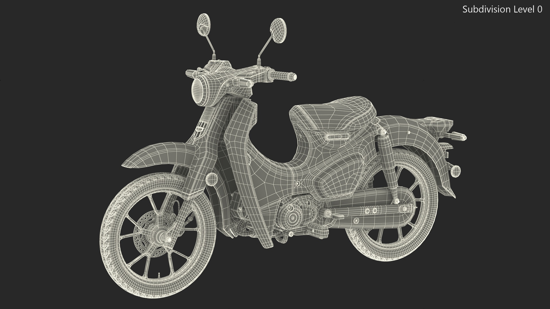 Scooter Honda Super Cub 2024 Green 3D model