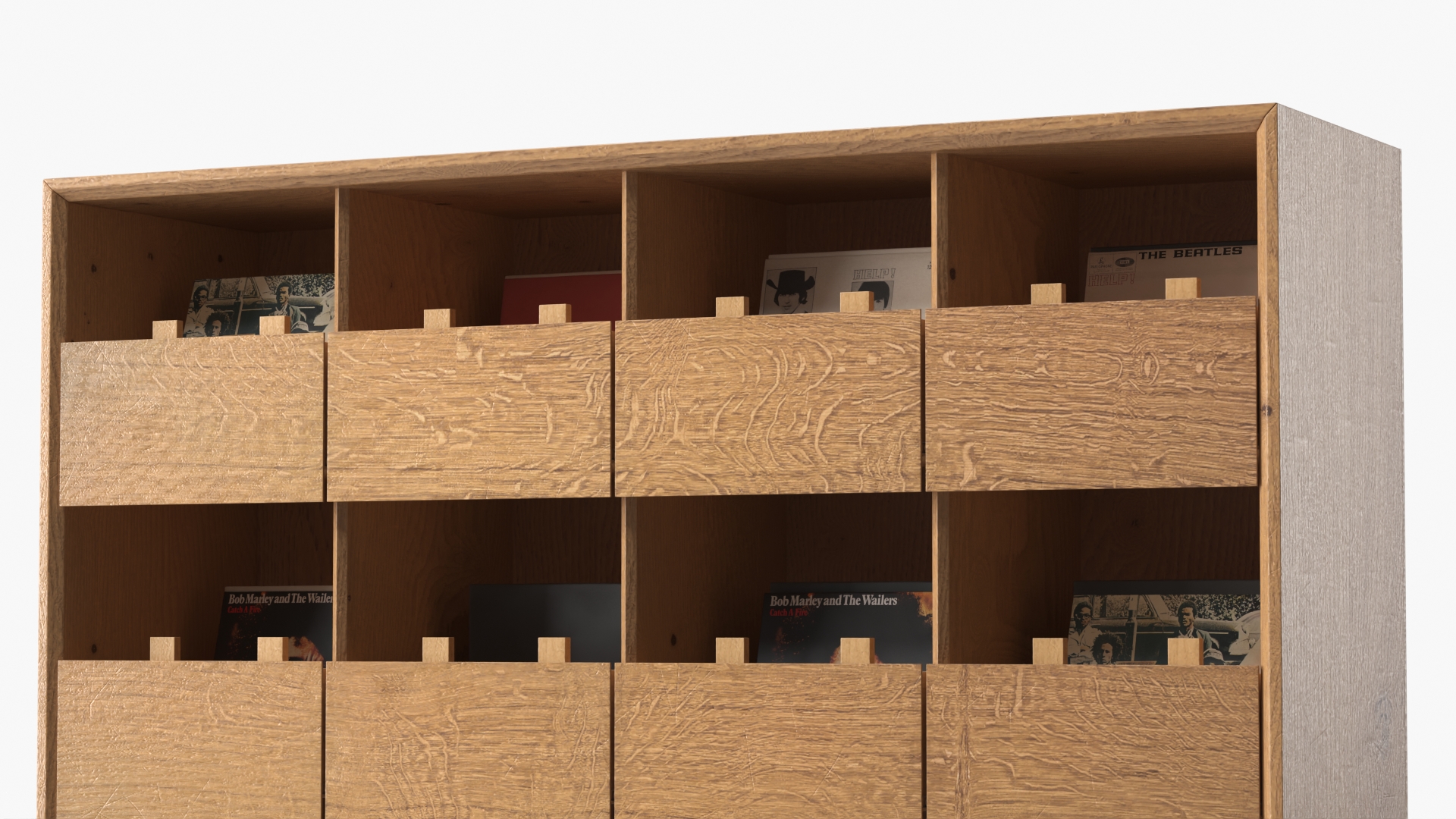 Vinyl Record Organizer Cabinet With Compartments - view 6