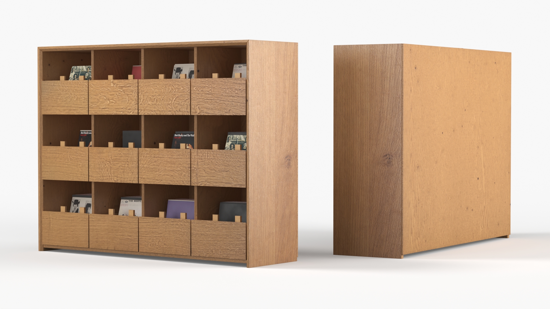 Vinyl Record Organizer Cabinet With Compartments - view 5