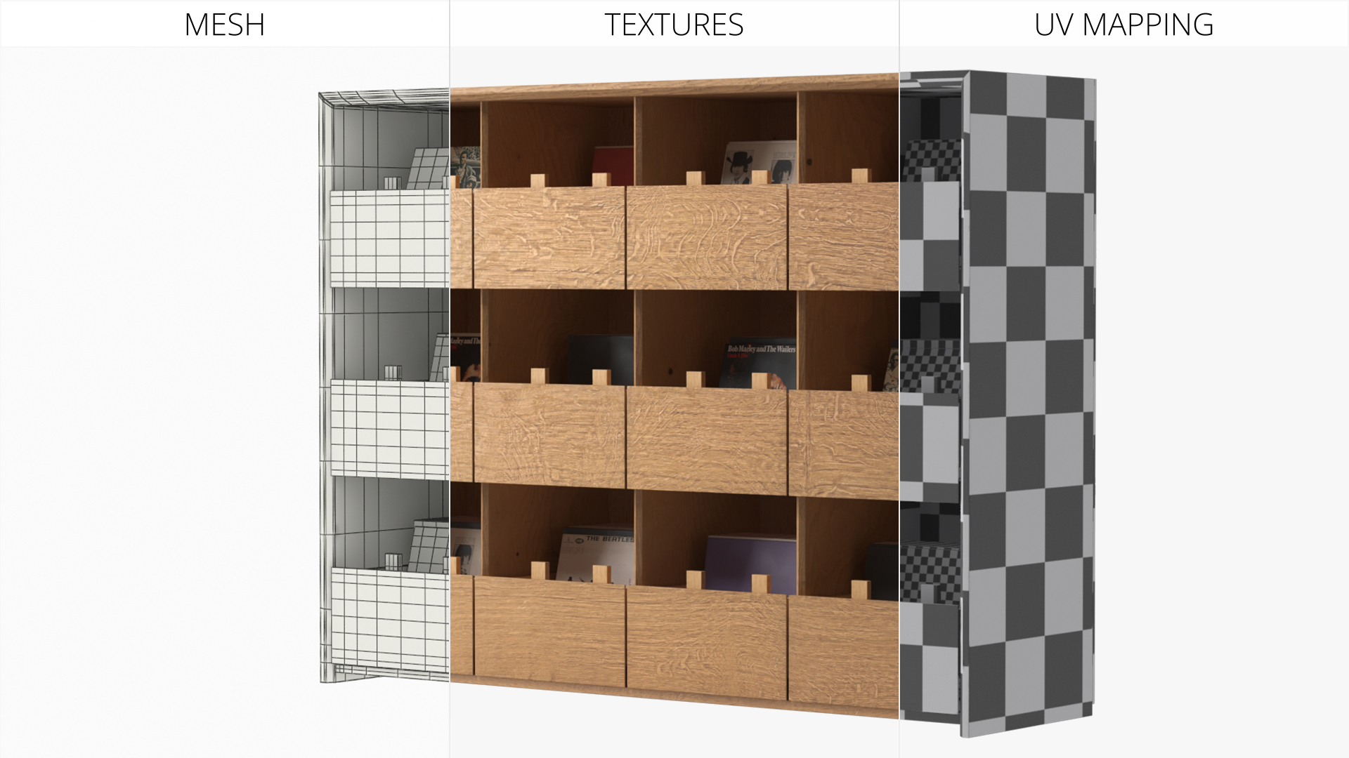 Vinyl Record Organizer Cabinet With Compartments - view 9