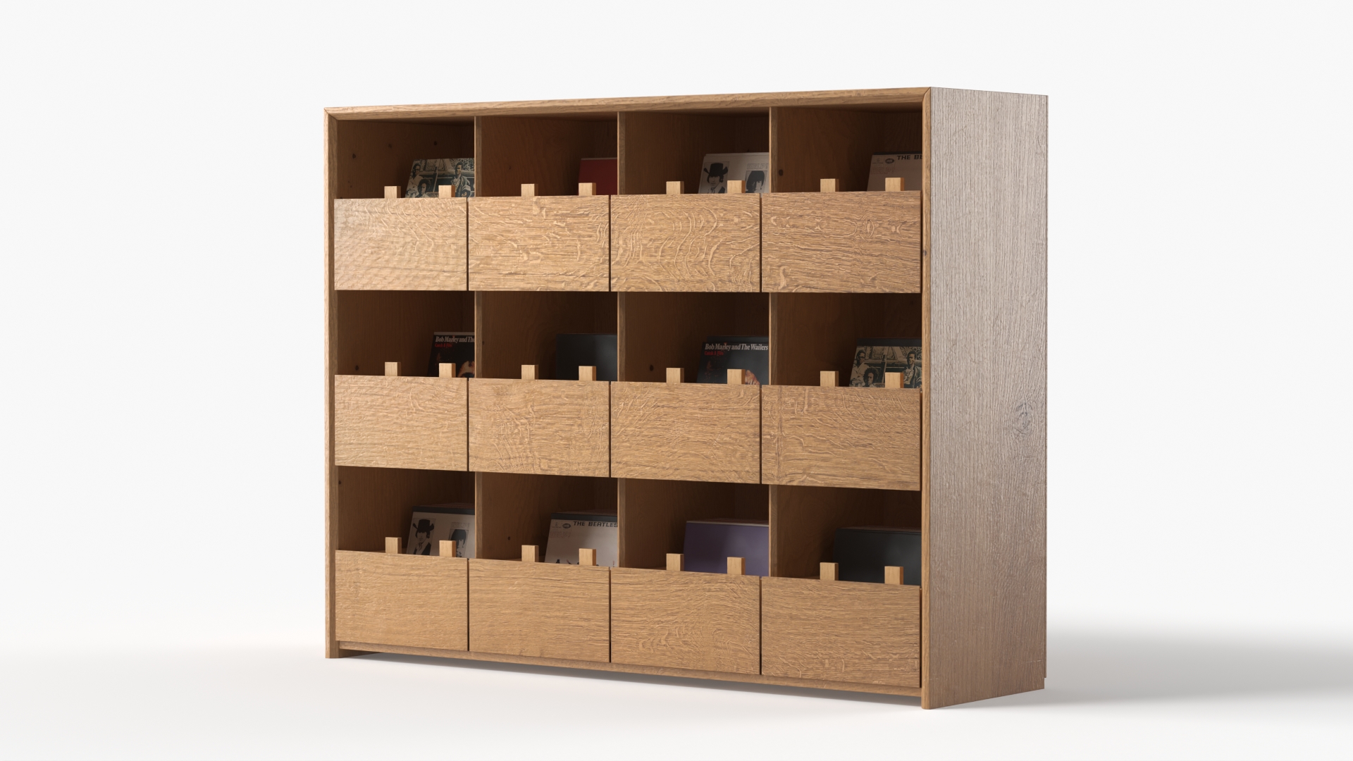Vinyl Record Organizer Cabinet With Compartments - view 2
