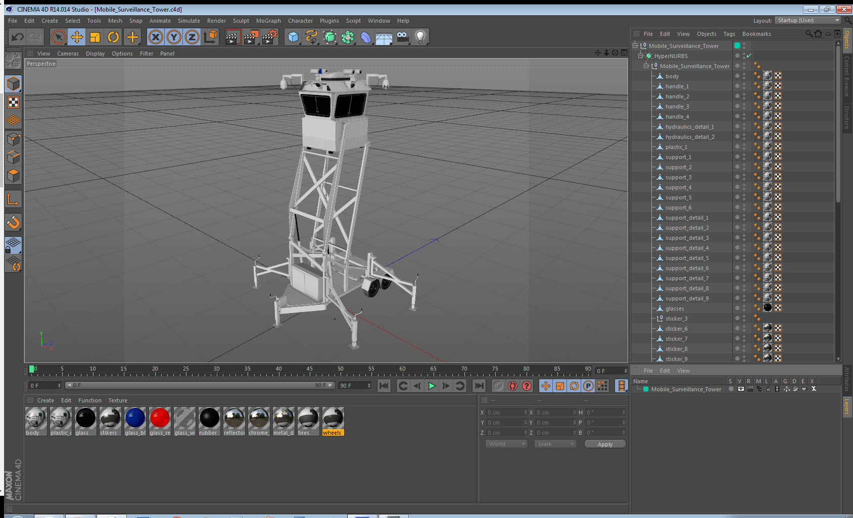 3D model Mobile Surveillance Tower