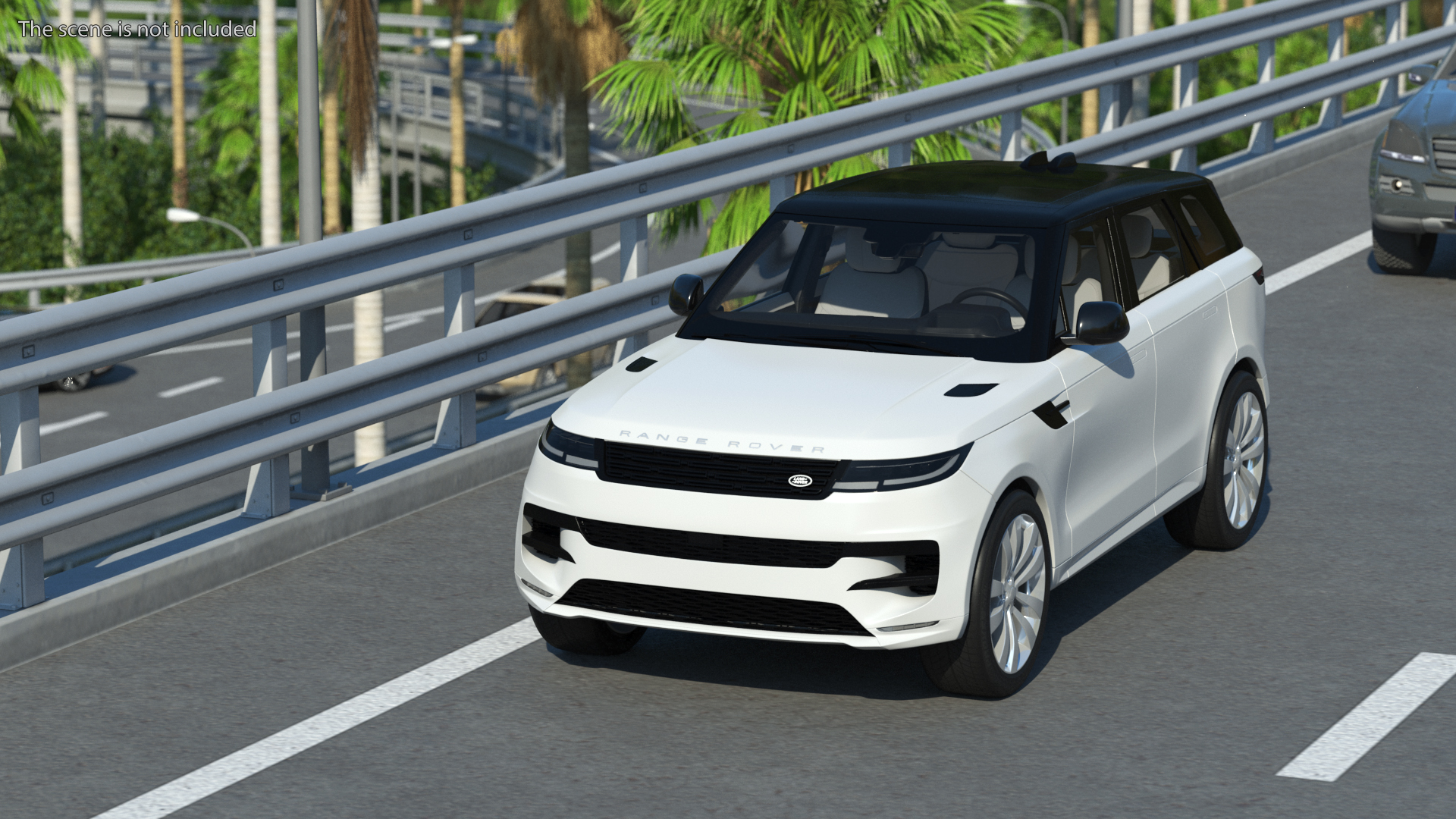 SUV Range Rover Sport 2023 Grey Simple Interior 3D