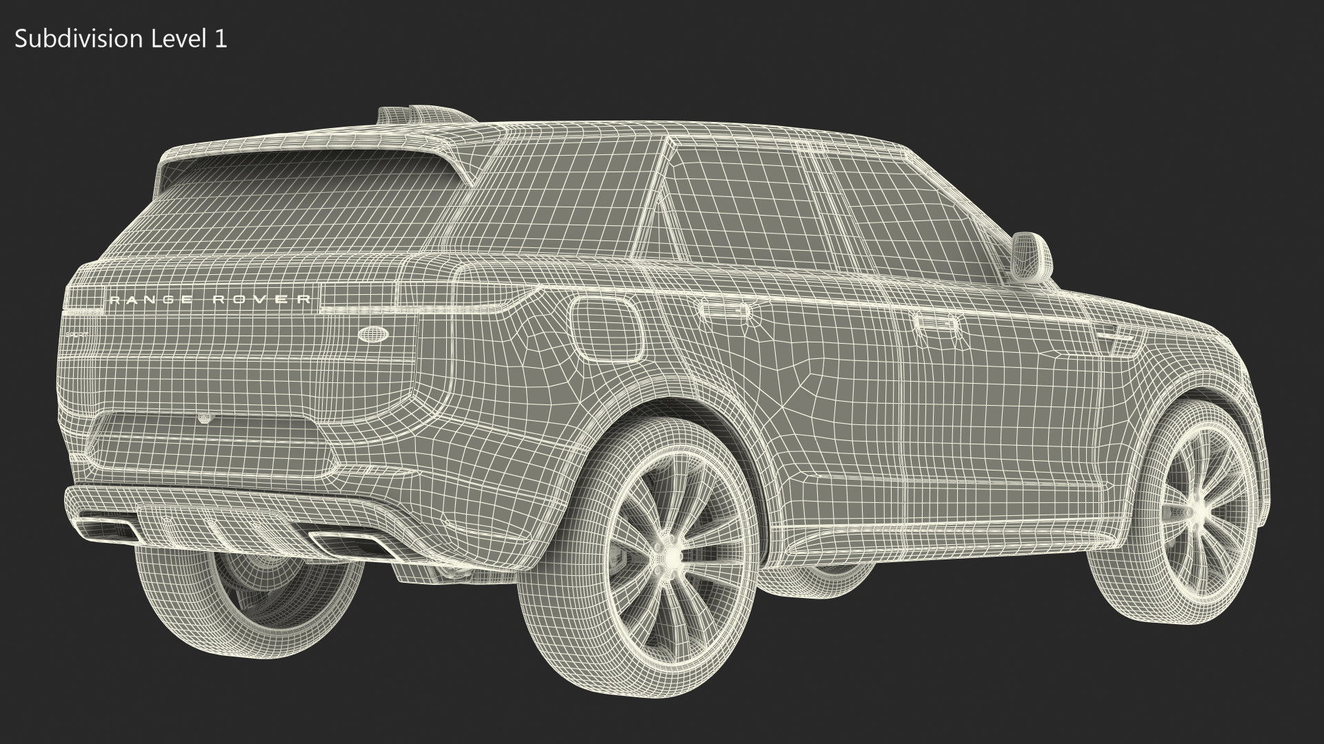 SUV Range Rover Sport 2023 Grey Simple Interior 3D
