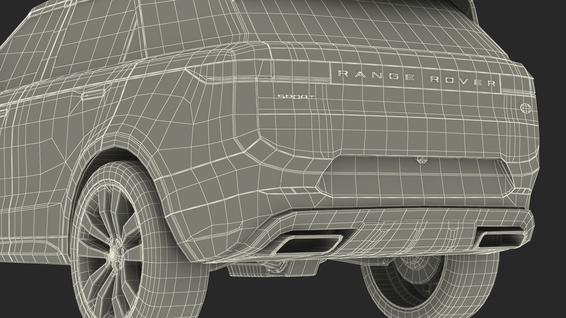 SUV Range Rover Sport 2023 Grey Simple Interior 3D