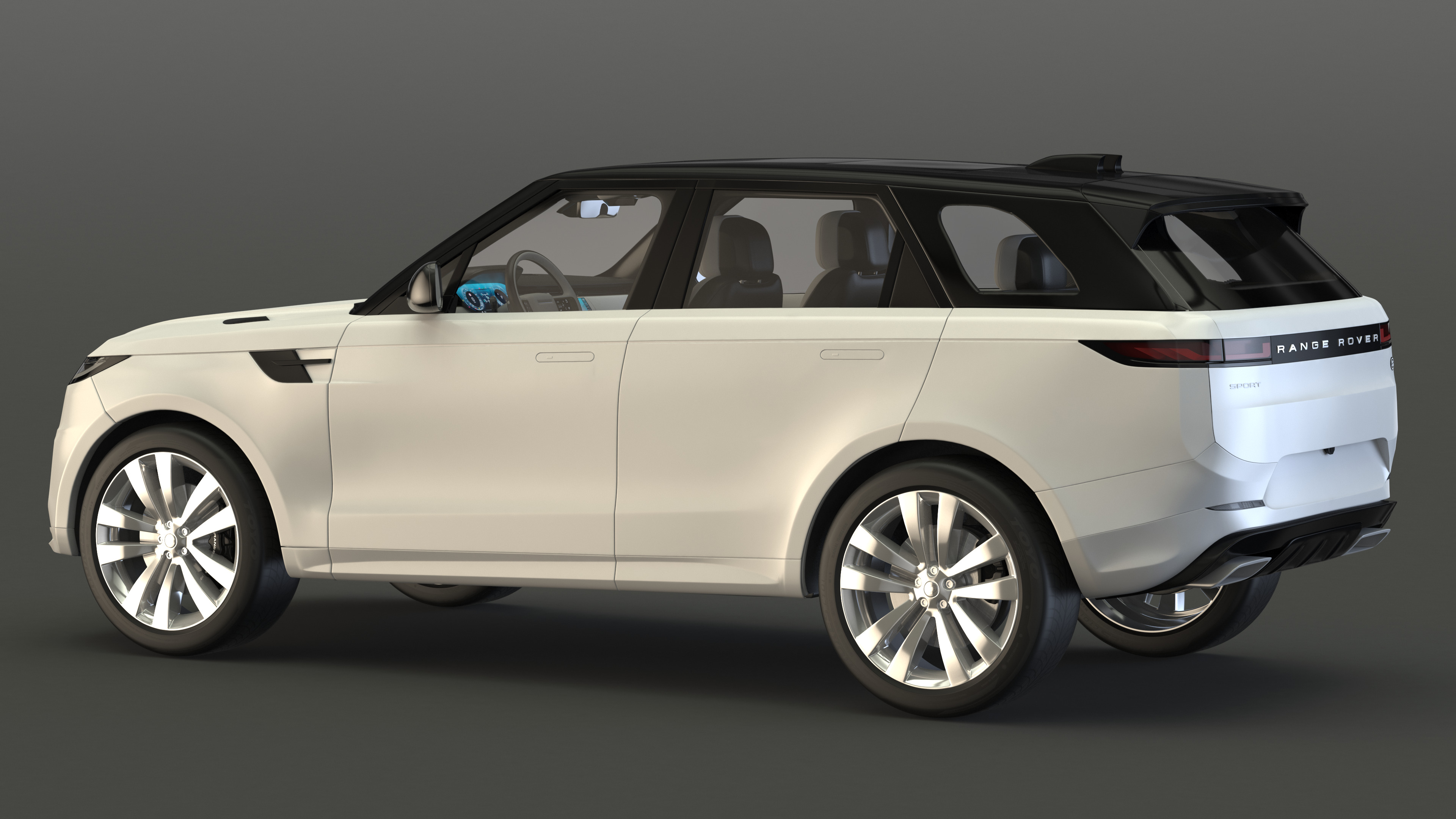 SUV Range Rover Sport 2023 Grey Simple Interior 3D