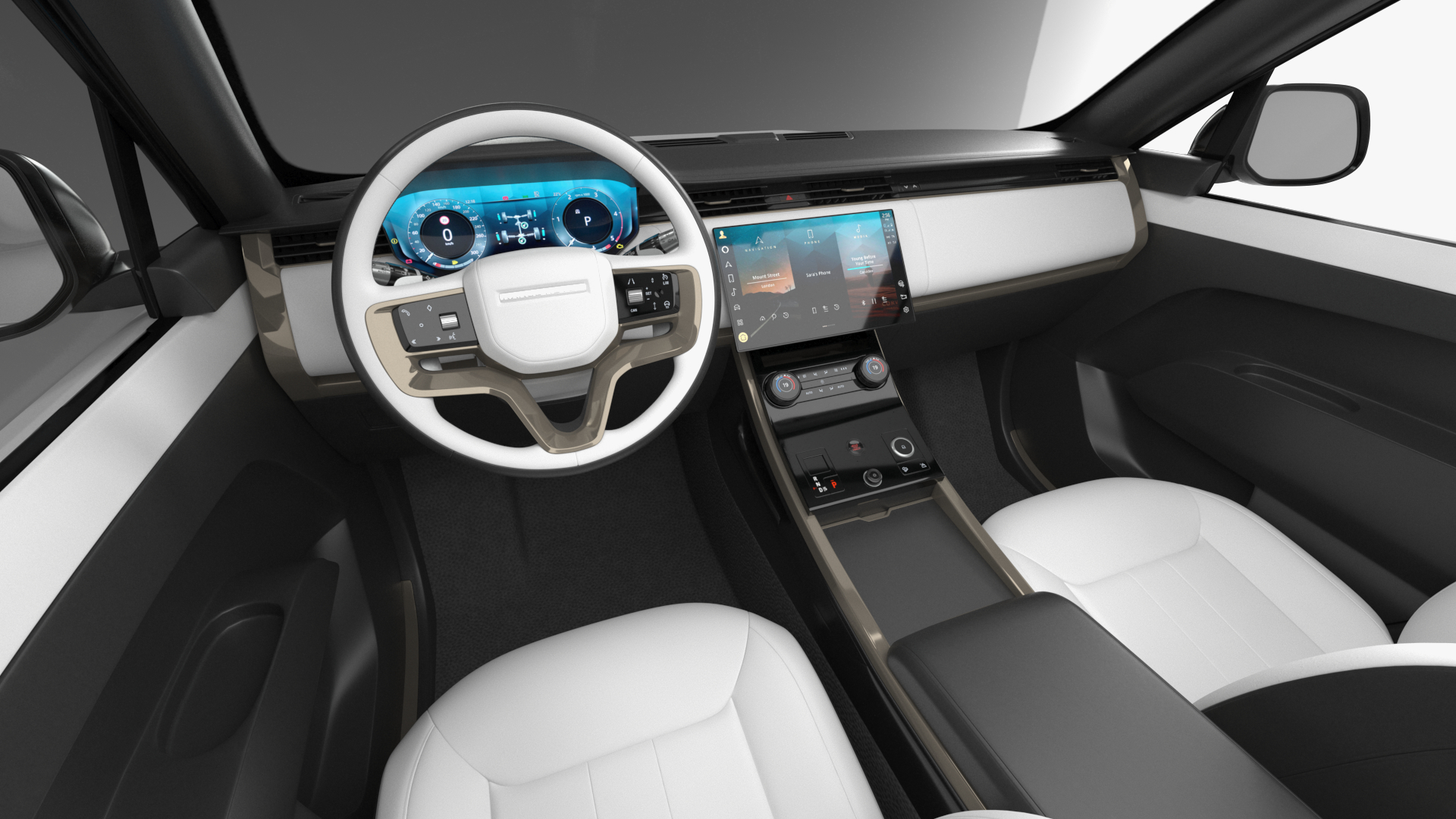 SUV Range Rover Sport 2023 Grey Simple Interior 3D