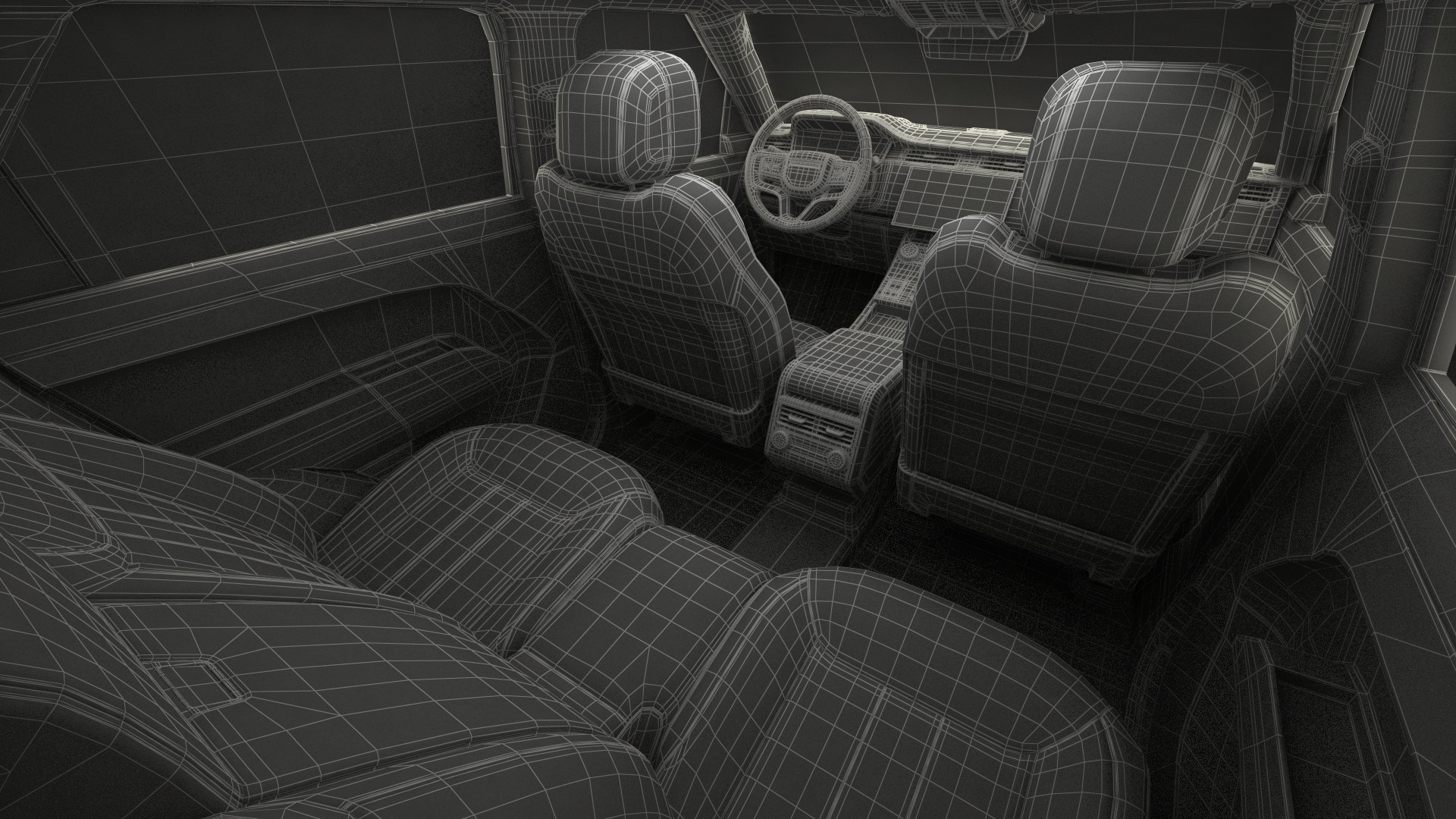 SUV Range Rover Sport 2023 Grey Simple Interior 3D