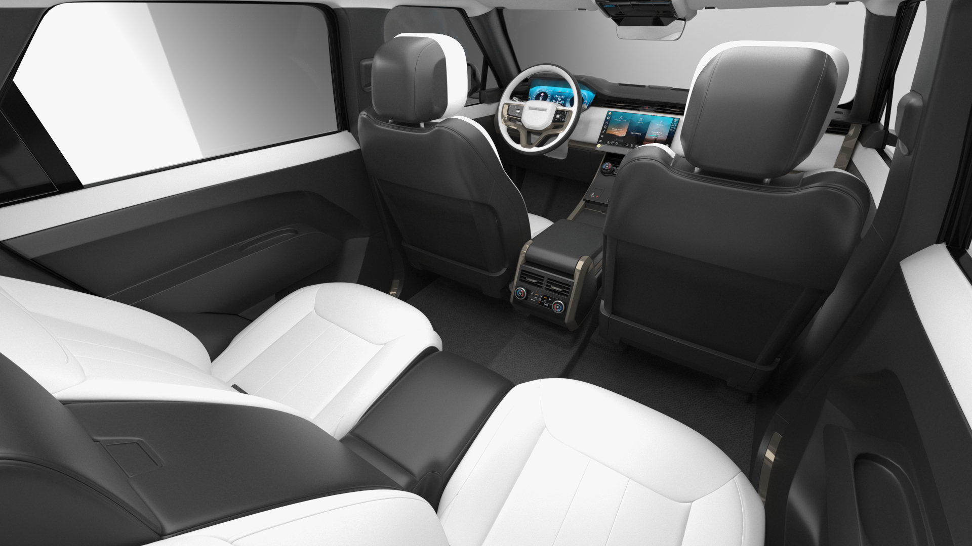 SUV Range Rover Sport 2023 Grey Simple Interior 3D