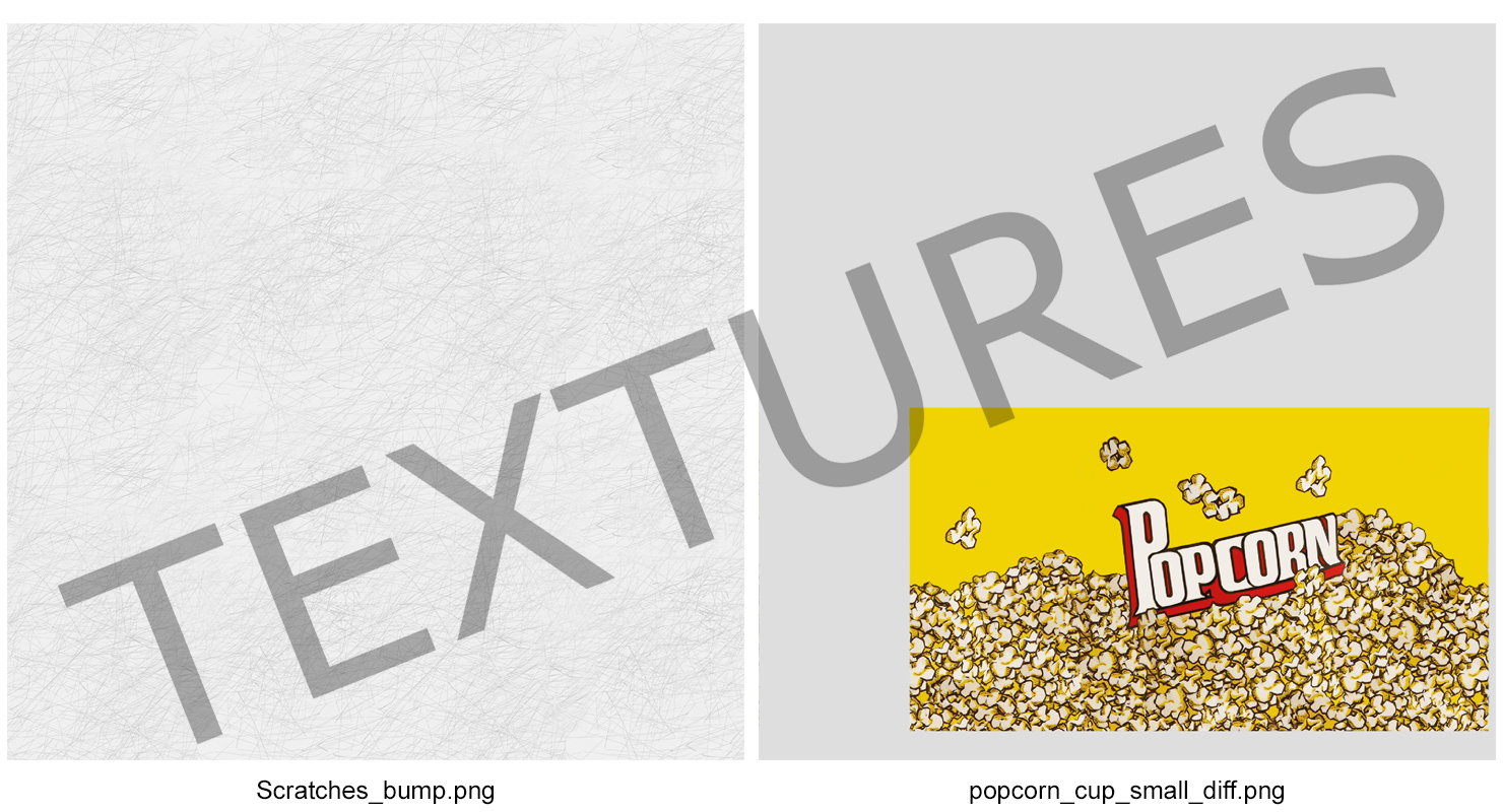 Empty Round Paper Popcorn Cup 3D model