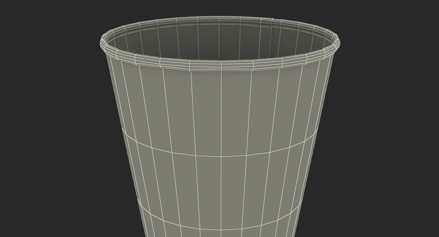Empty Round Paper Popcorn Cup 3D model