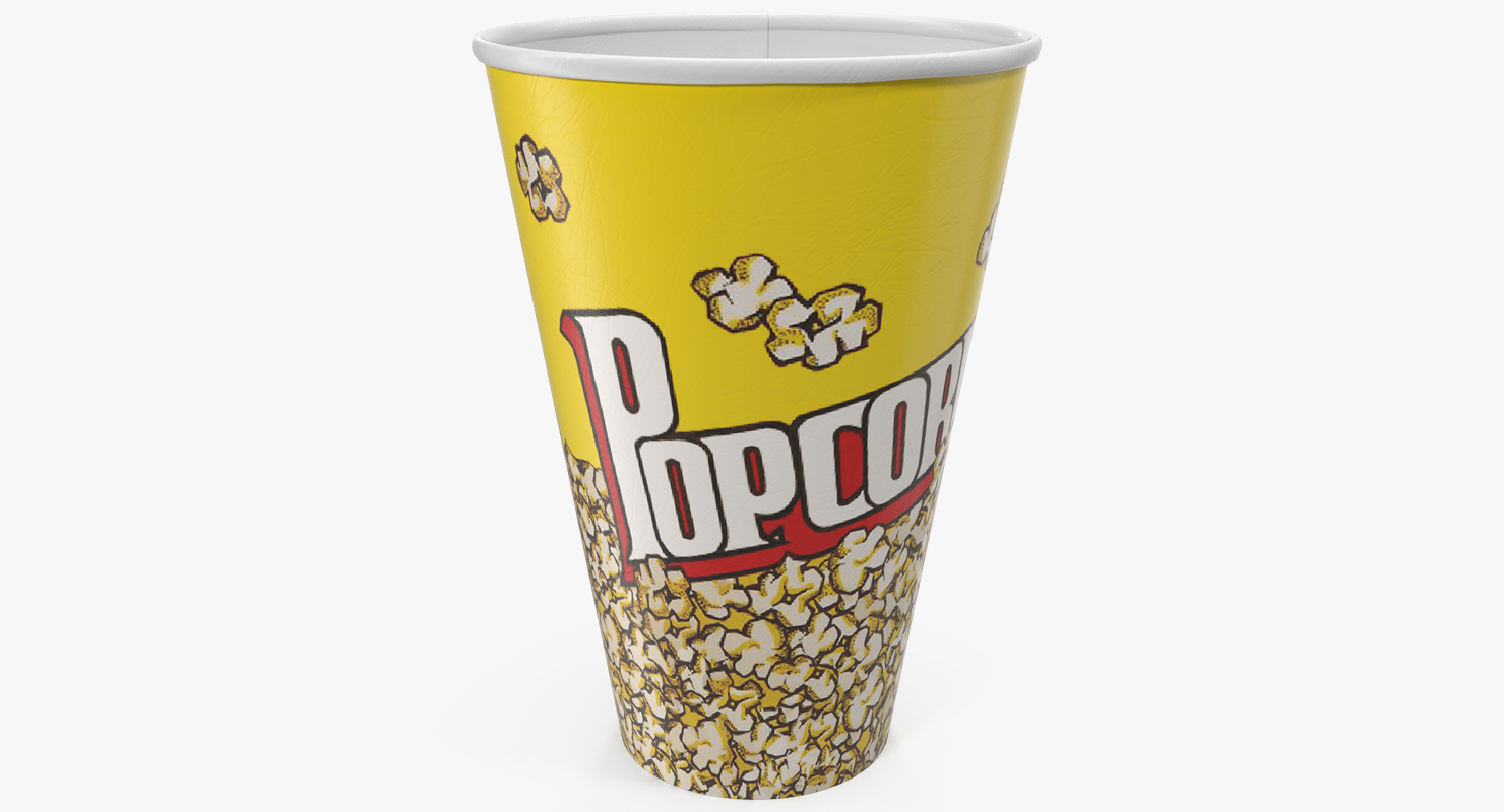 Empty Round Paper Popcorn Cup 3D model