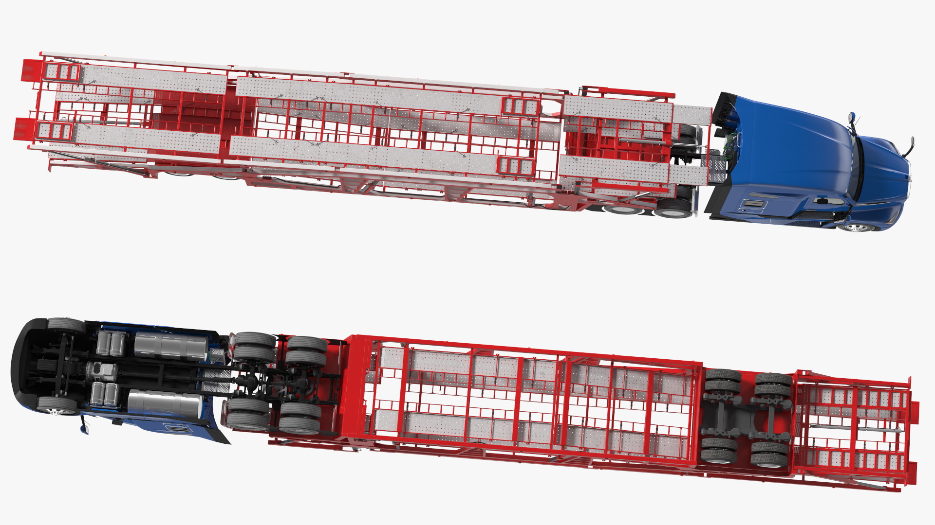 Kenworth Truck with Sun Valley Car Carrier Rigged 3D model