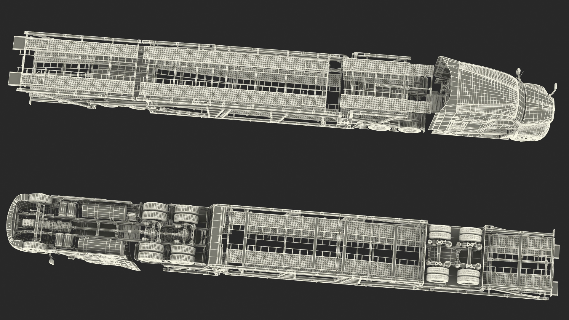 Kenworth Truck with Sun Valley Car Carrier Rigged 3D model