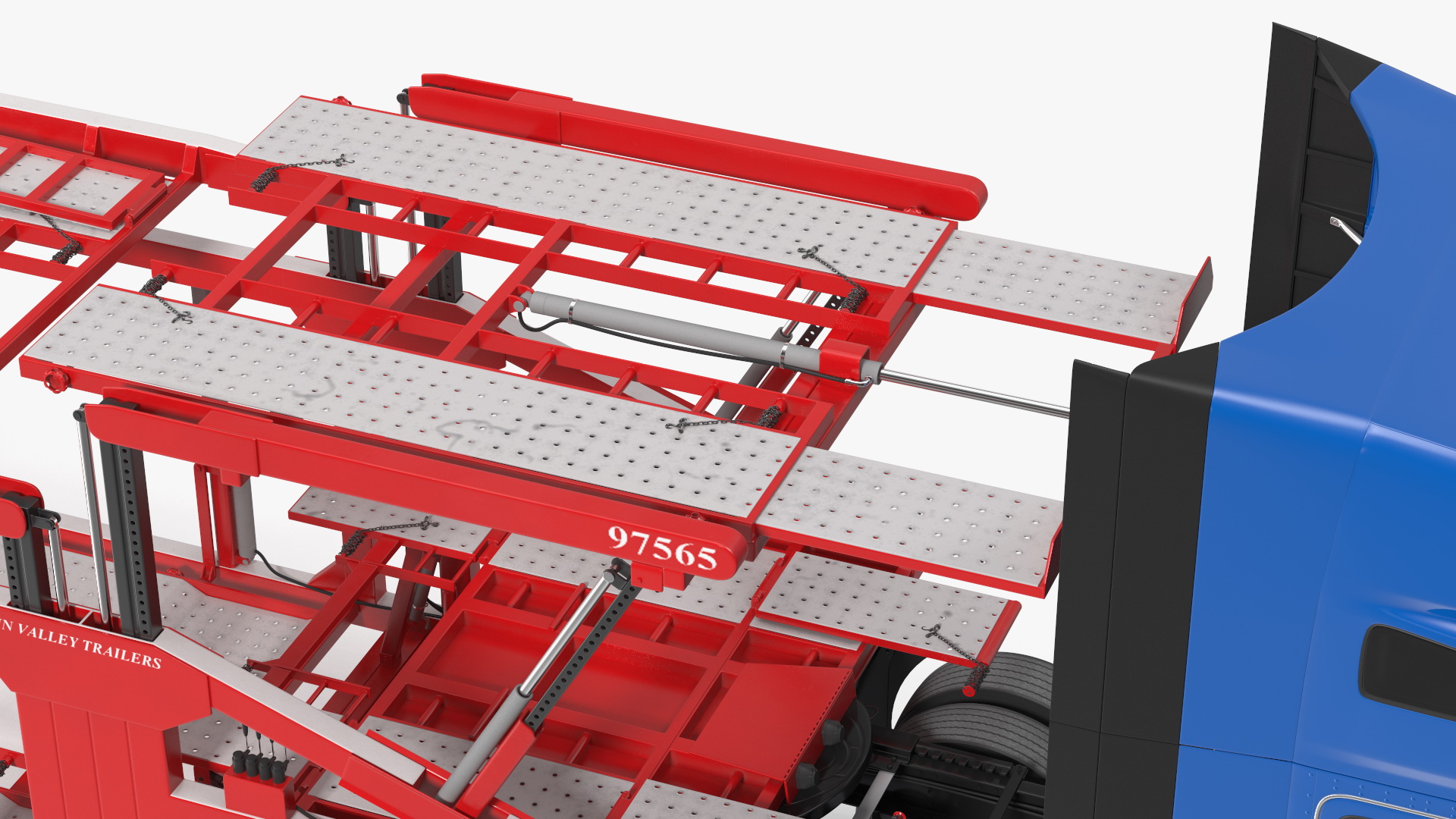 Kenworth Truck with Sun Valley Car Carrier Rigged 3D model