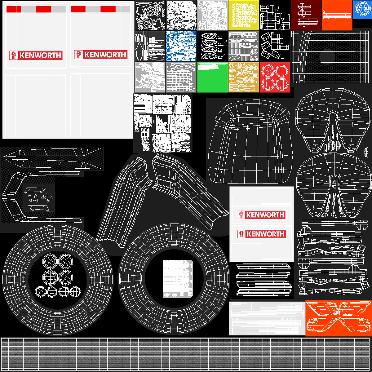 Kenworth Truck with Sun Valley Car Carrier Rigged 3D model