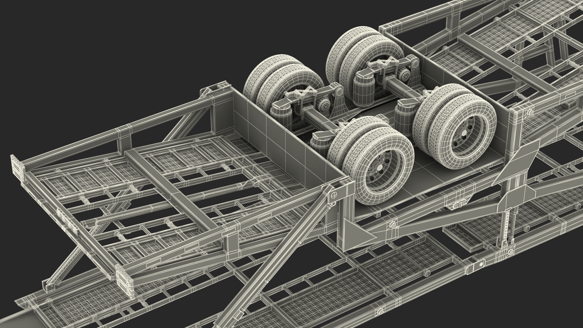 Kenworth Truck with Sun Valley Car Carrier Rigged 3D model
