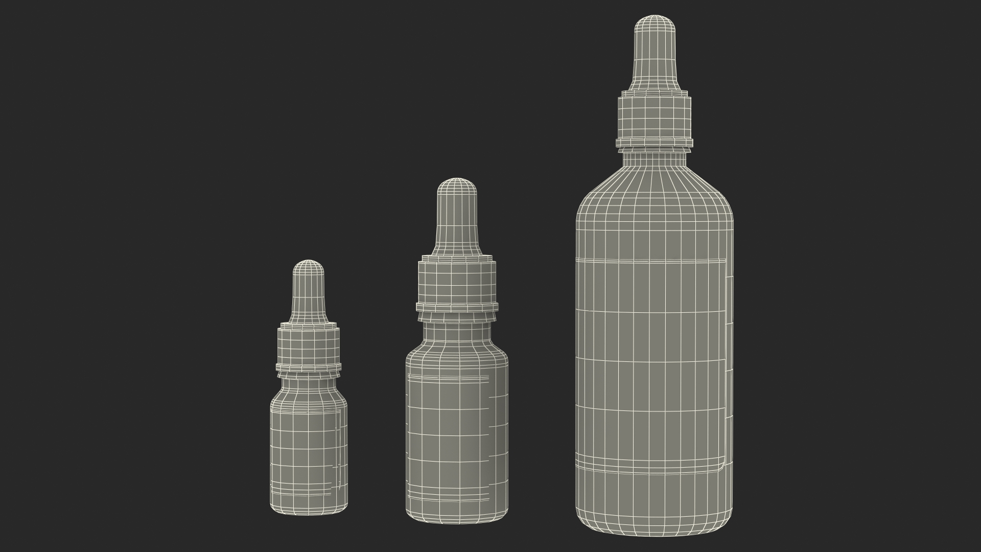 3D Amber Glass Dropper Bottles Set