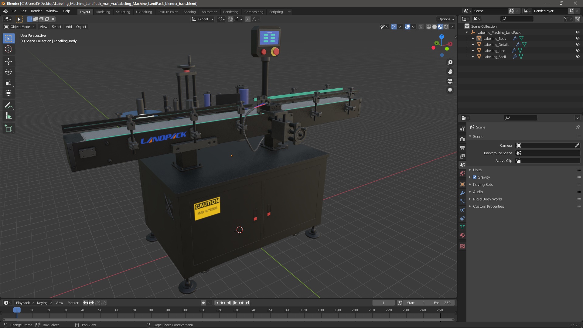 3D model Labeling Machine LandPack