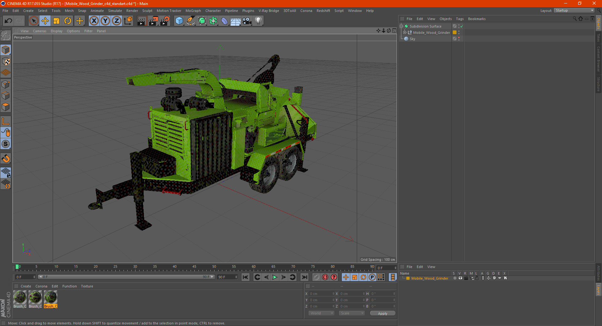 Mobile Wood Grinder 3D model