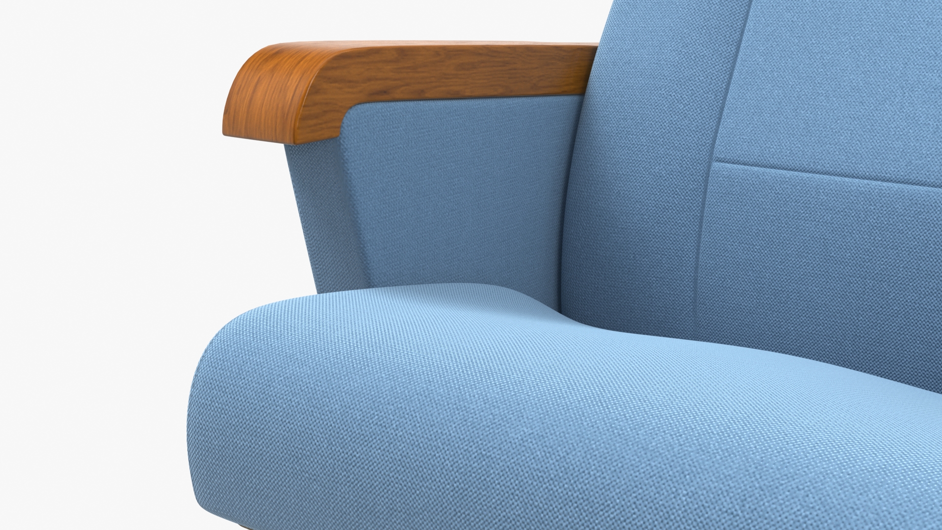 Folding Auditorium Chair Blue 3D model