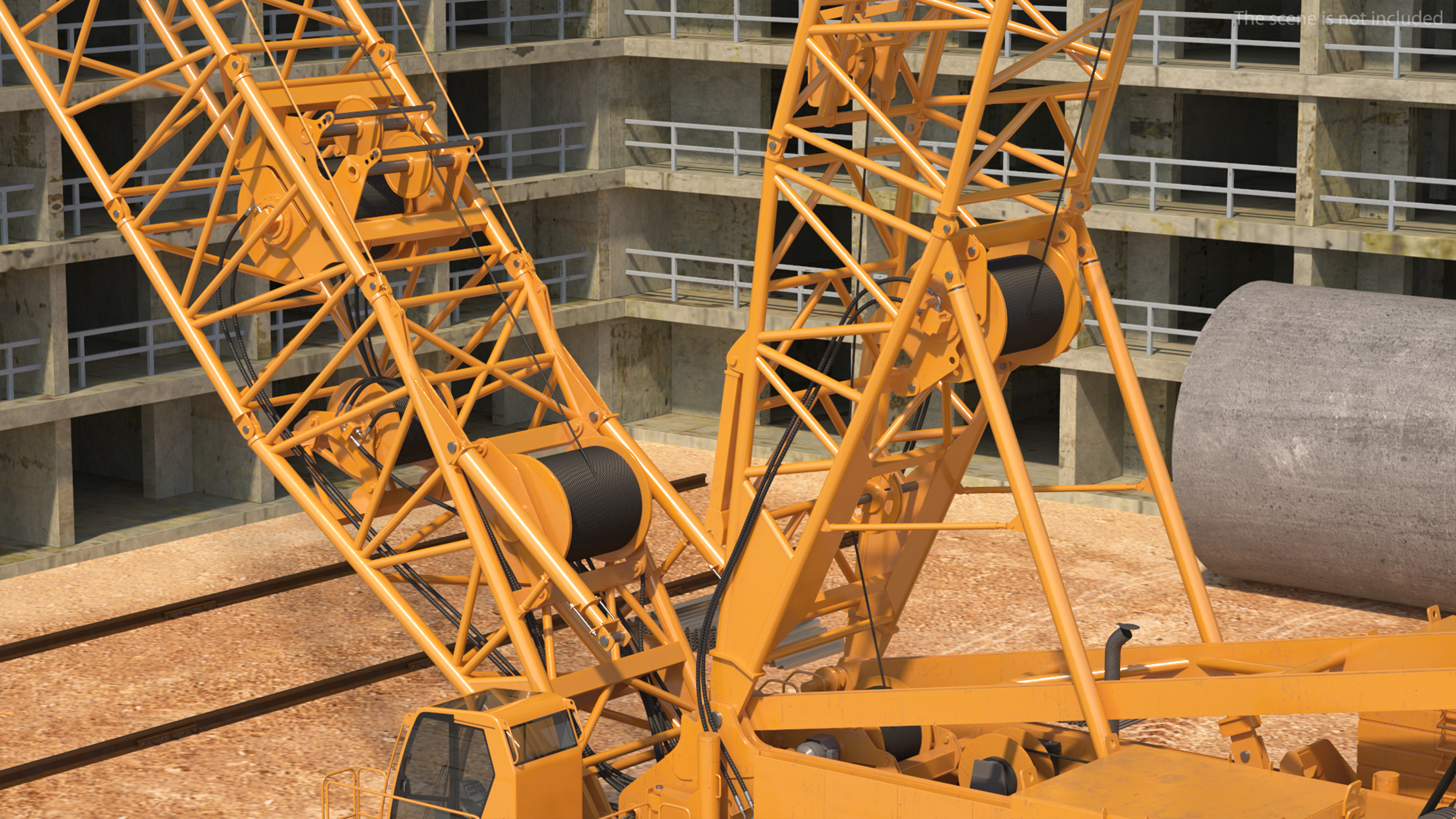 3D Crawler Crane with Lattice Boom for Construction model
