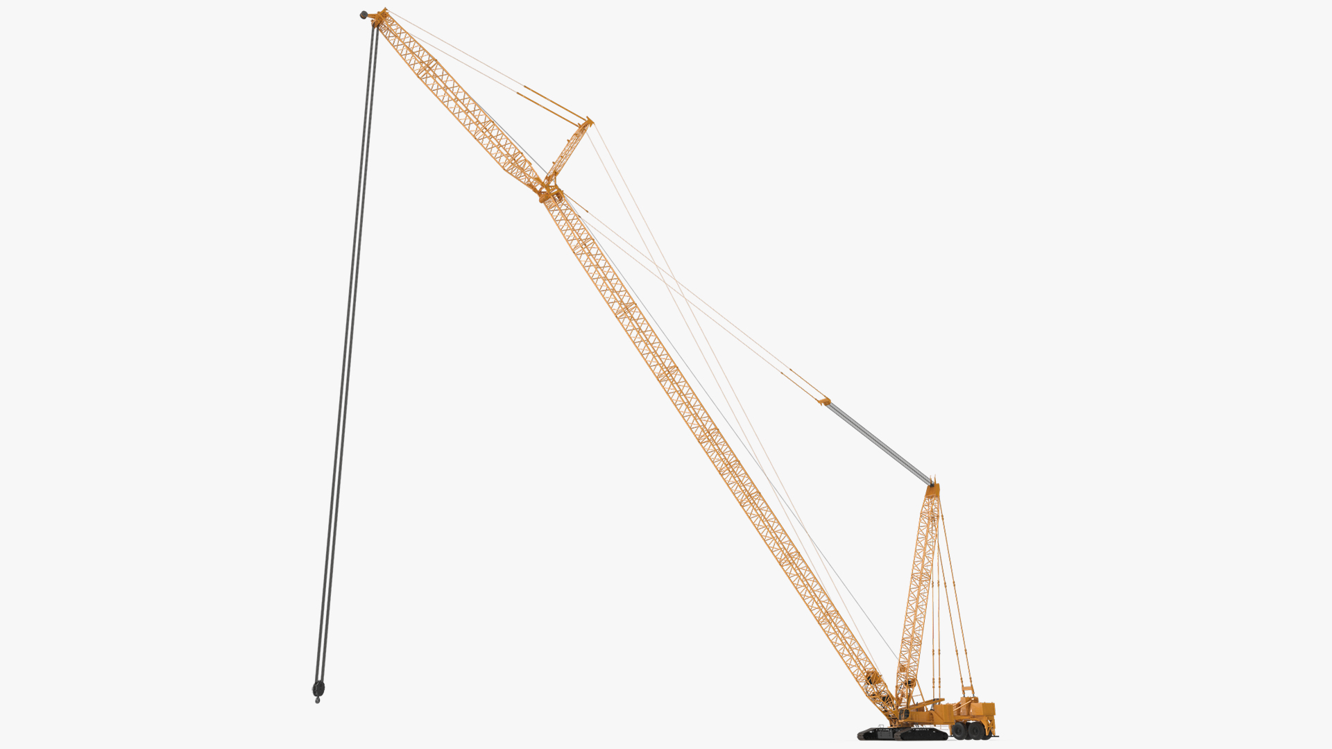 3D Crawler Crane with Lattice Boom for Construction model