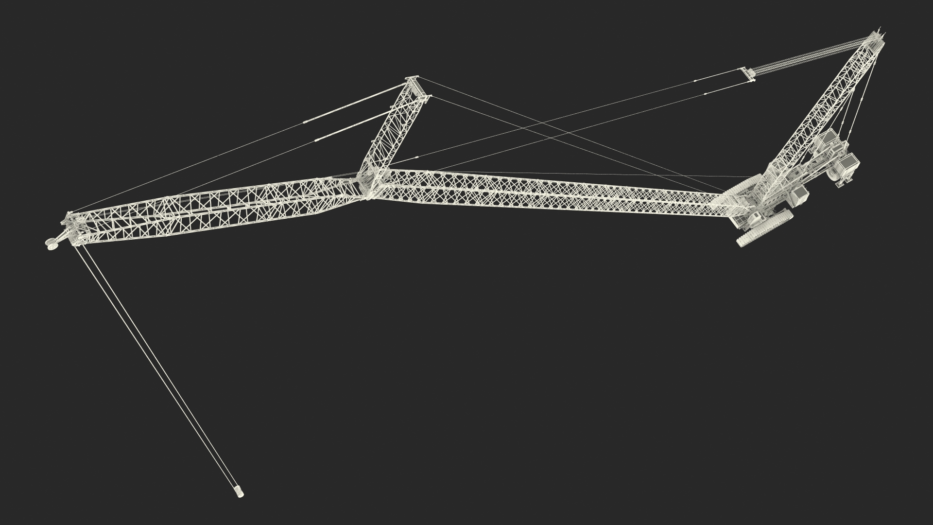 3D Crawler Crane with Lattice Boom for Construction model